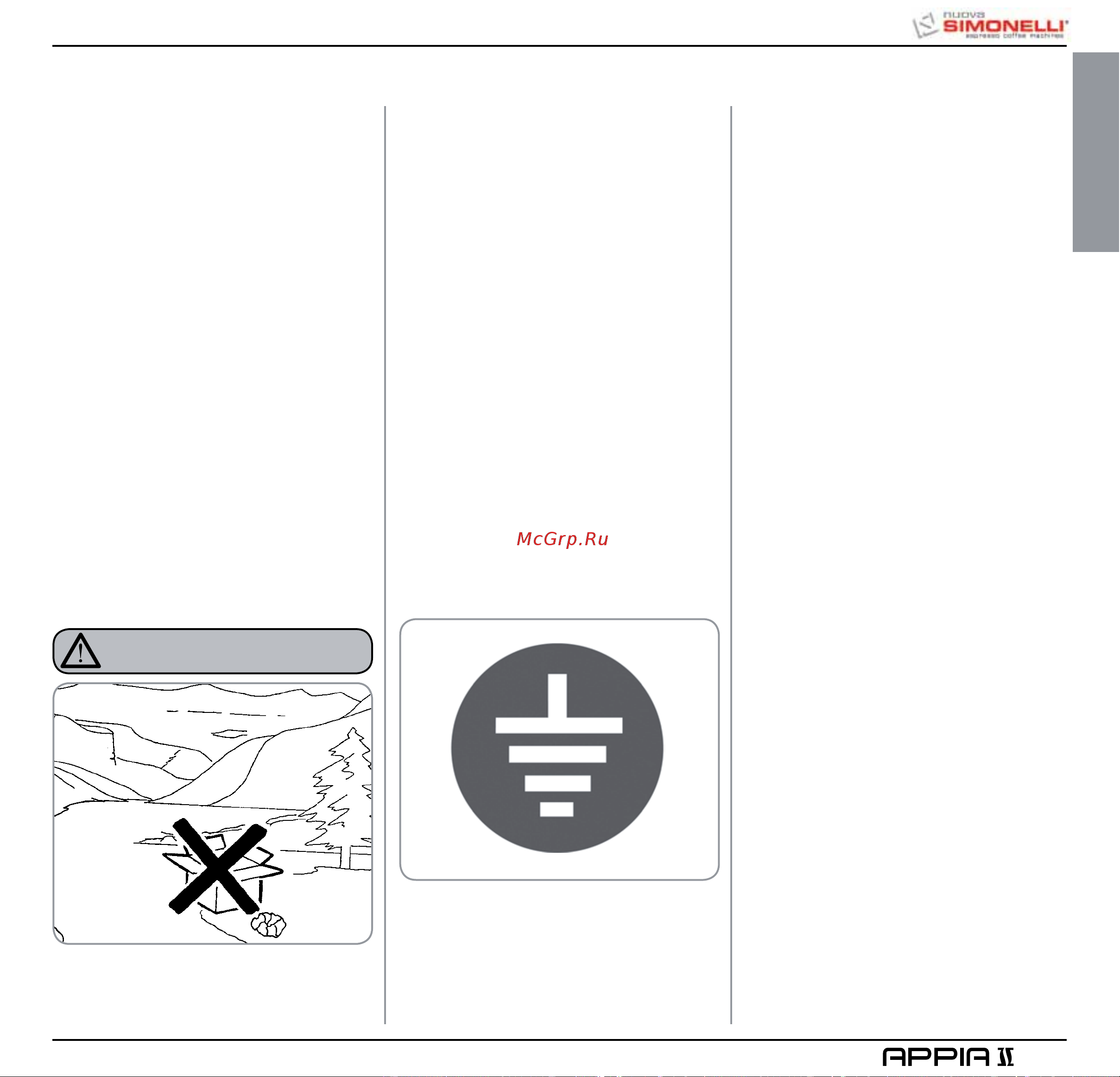 Nuova Simonelli Appia II 2 Gr V cup warmer [11/150] Prescrizioni di sicurezza