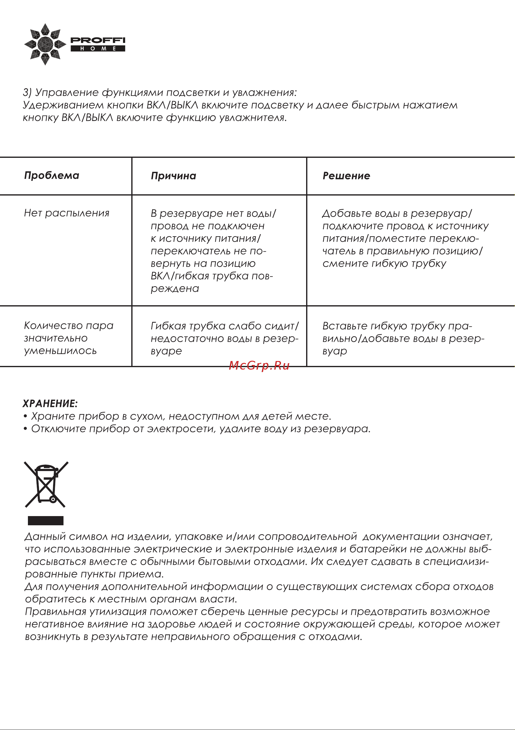 PROFFI HOME PH8785 Руководство по эксплуатации онлайн [5/8] 778953