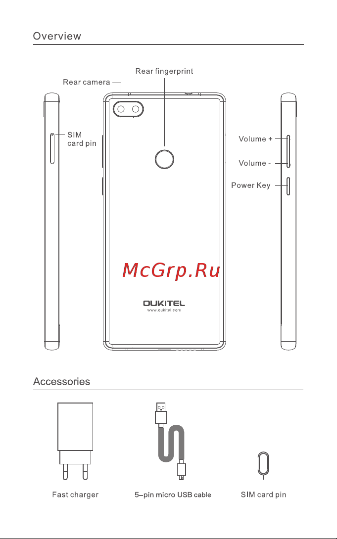 Oukitel Mix2 Руководство по эксплуатации онлайн [2/36] 778966