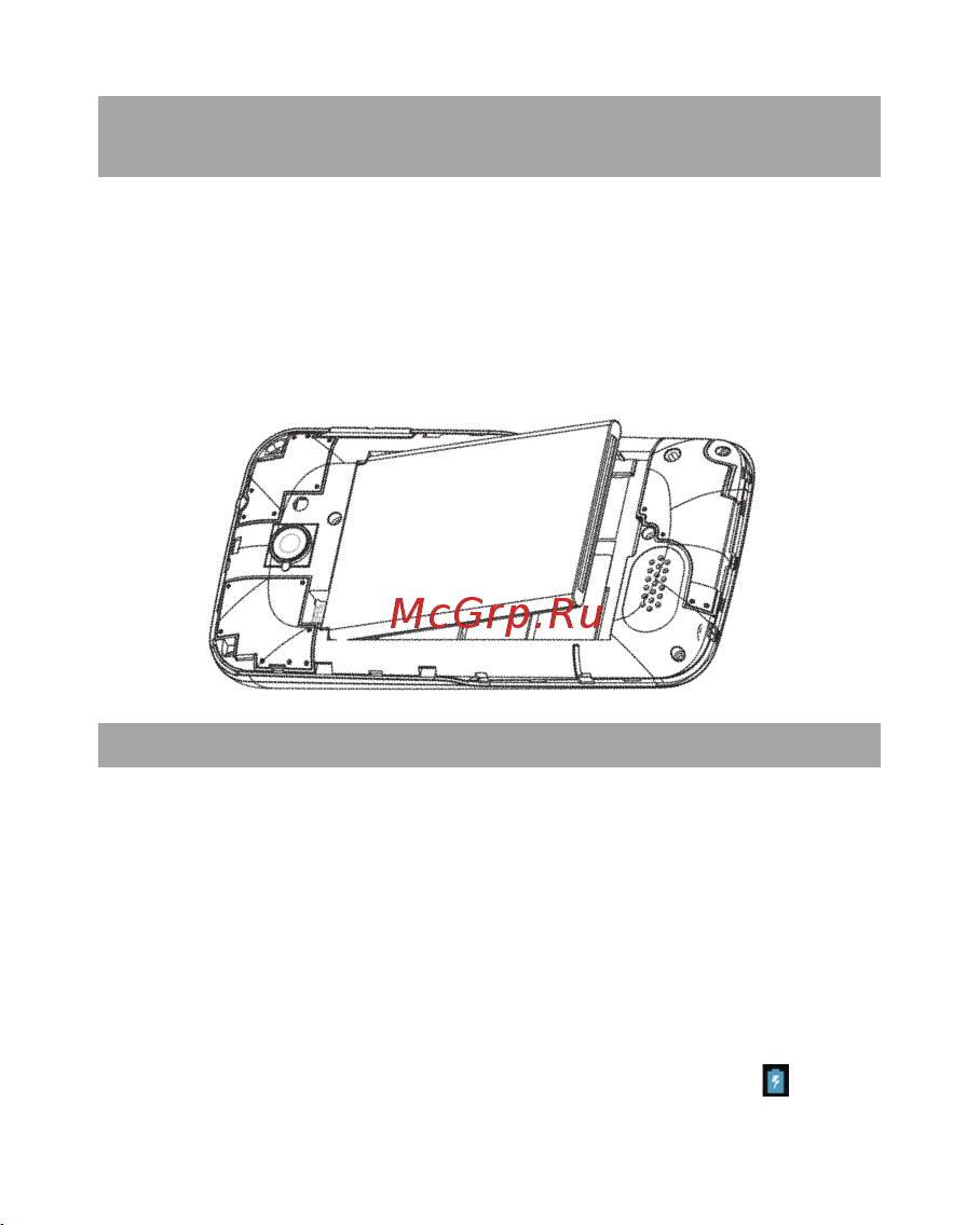 Texet X-basic 2 (TM-4272) [11/54] Подготовка к работе 1 установка аккумуляторной батареи