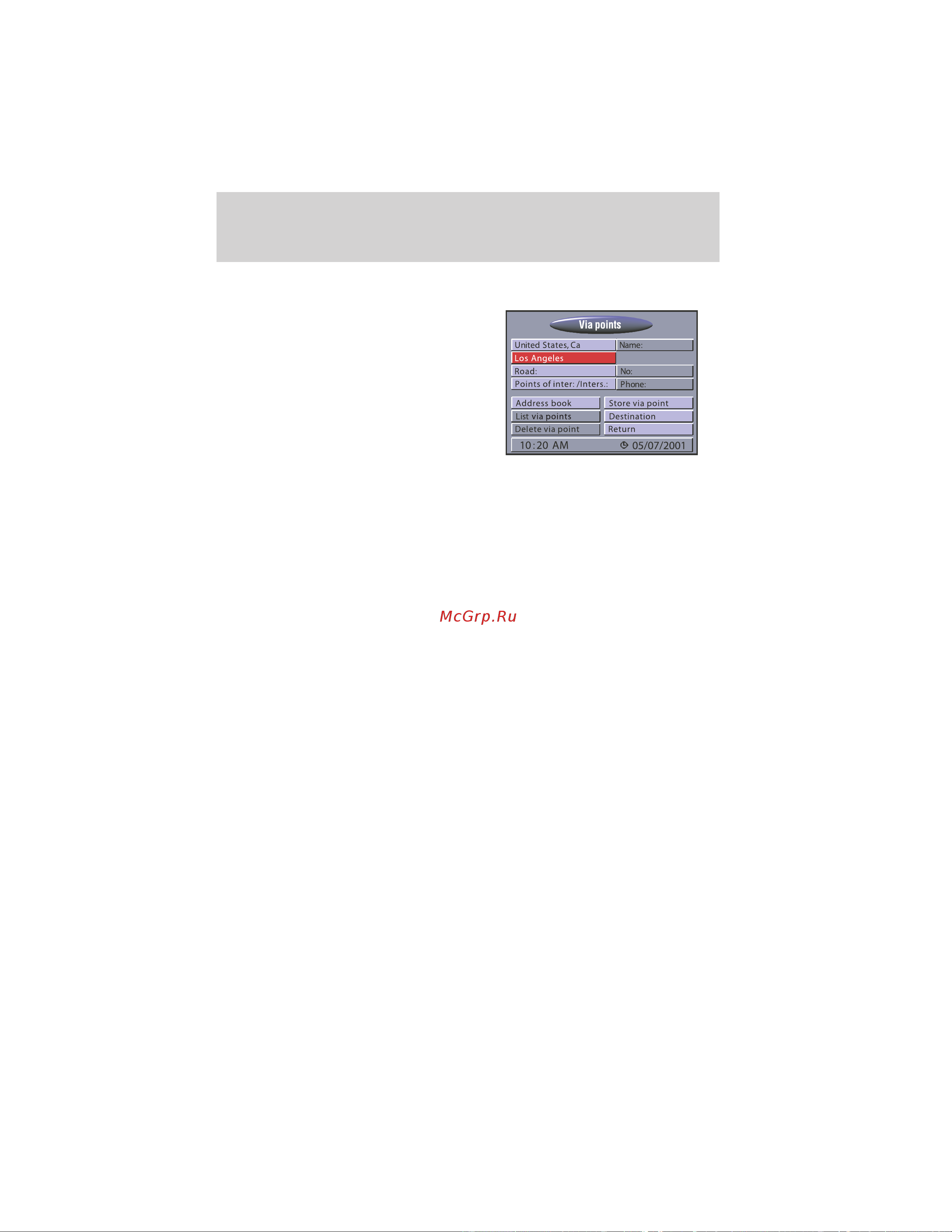 Lincoln Navigator (2002) Navigation System [27/48] Via points