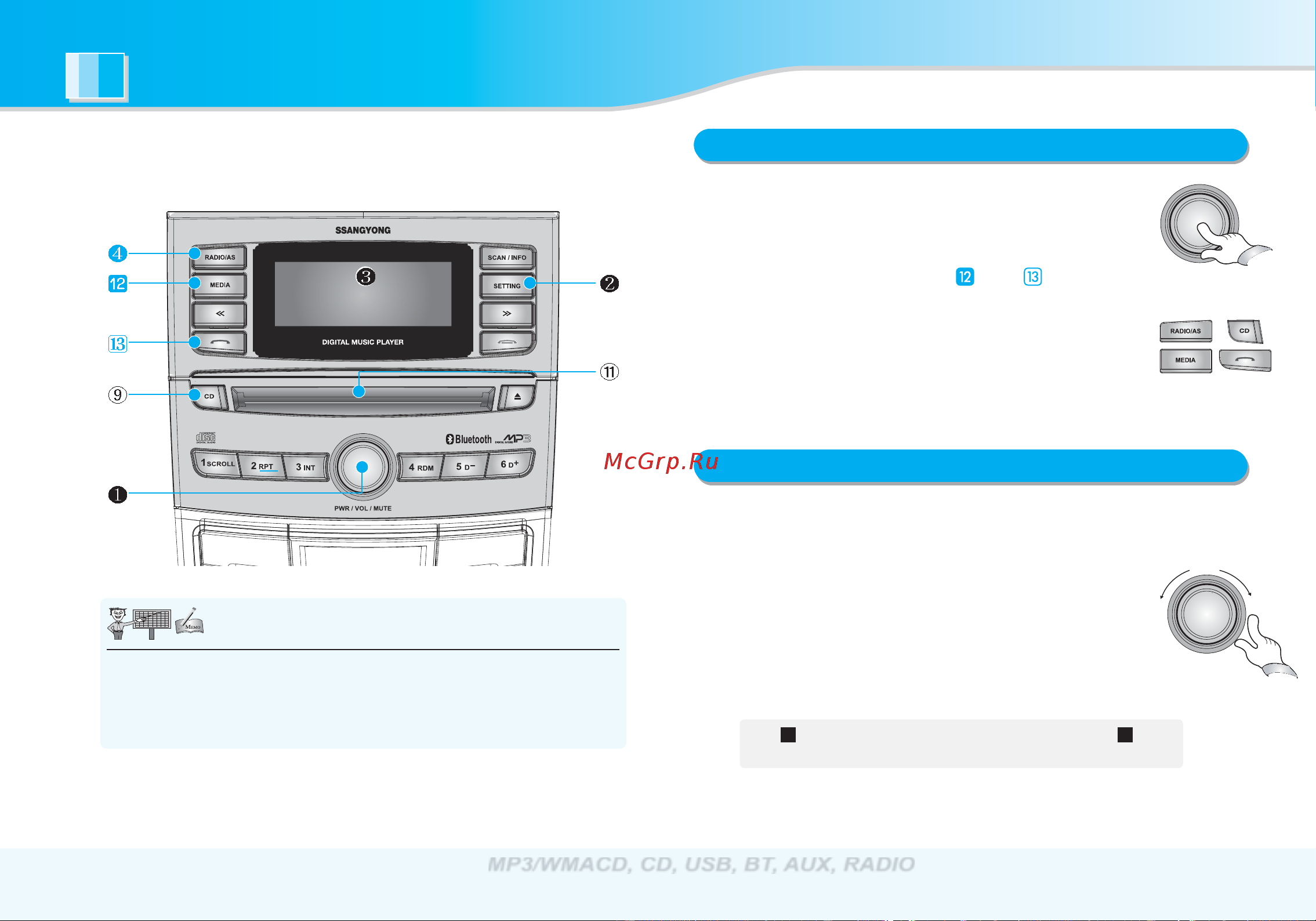 SSANGYONG KCB-8700 Actyon (2011-2013) [12/40] Регулировка уровня громкости звука vol