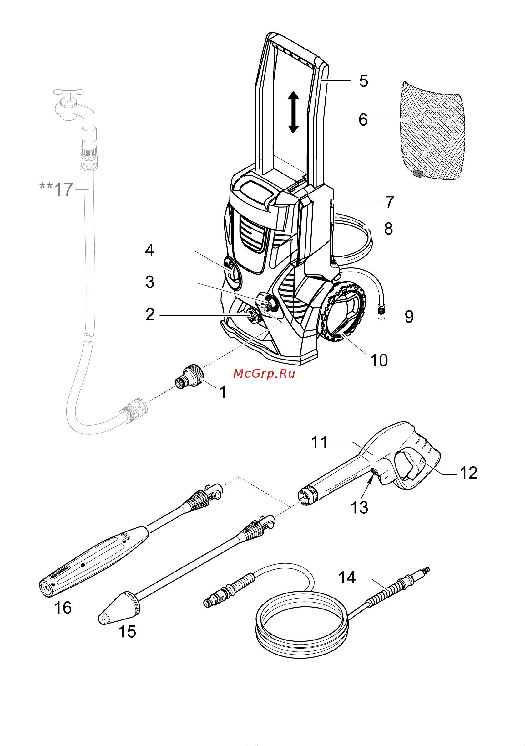 Karcher K 4 Basic EU (1.180-080.0) Руководство по эксплуатации онлайн [3/142] 779259