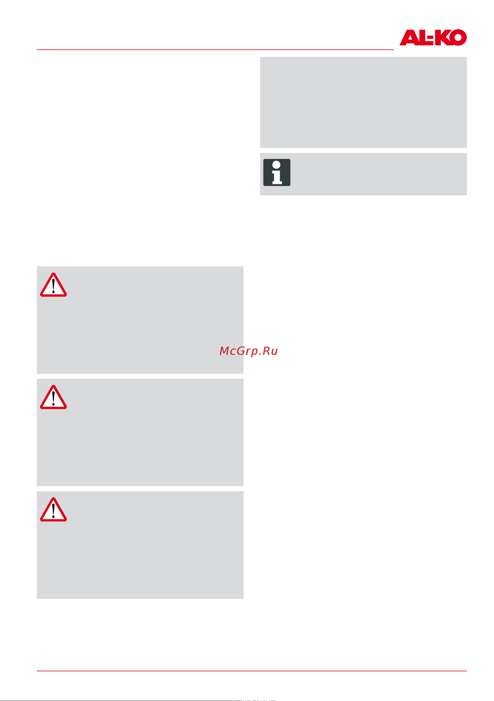 Al-Ko BCA 4030 [37/140] Attention indique une situation de danger potentiel qui si elle n est pas évitée peut en traîner des blessures lé gères à moyennes