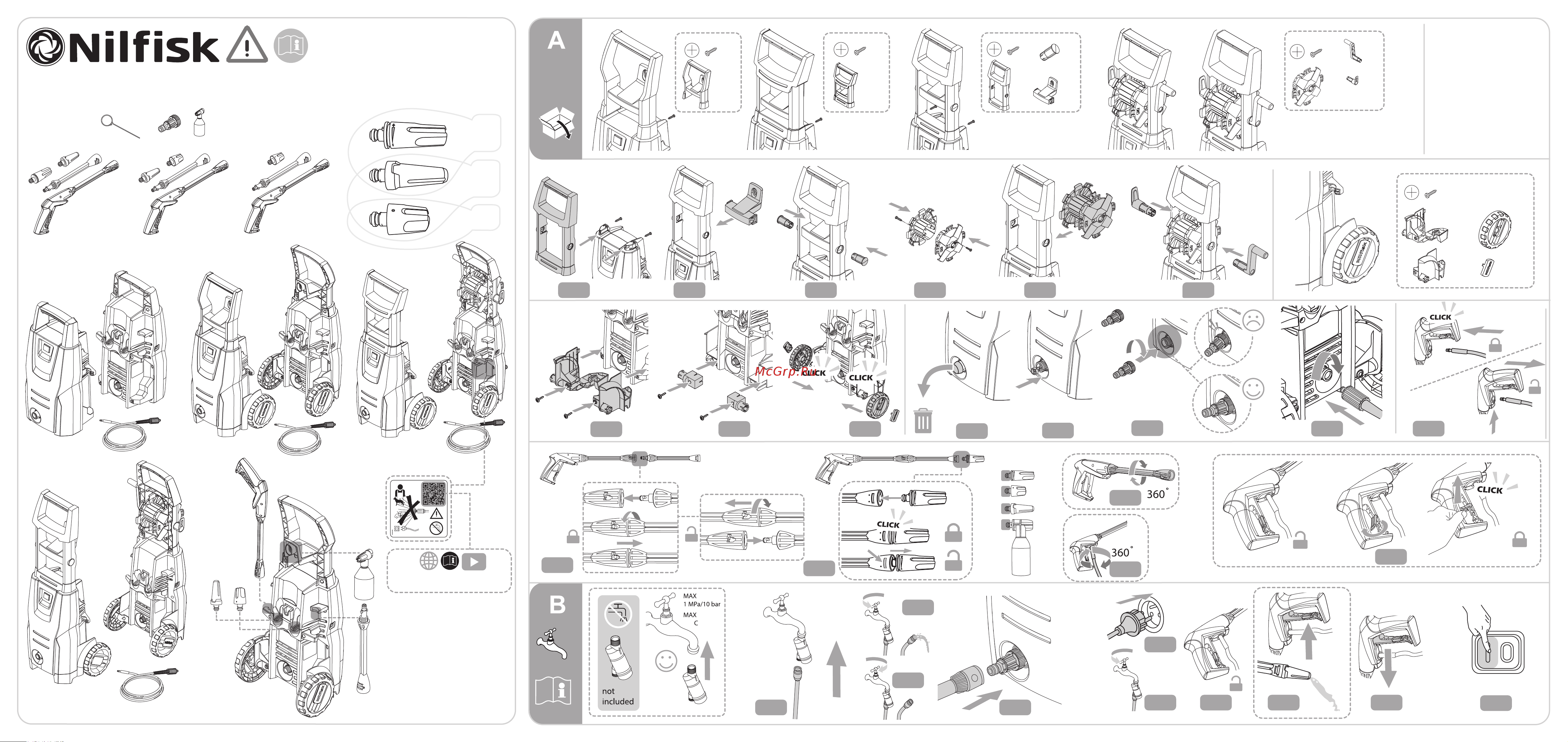 Nilfisk C105.7-5 [5/8] Part 2 3 user guide high pressure washers c 100 c 105 c 110 c 120 and c 125 series caution read the instructions before using the machine