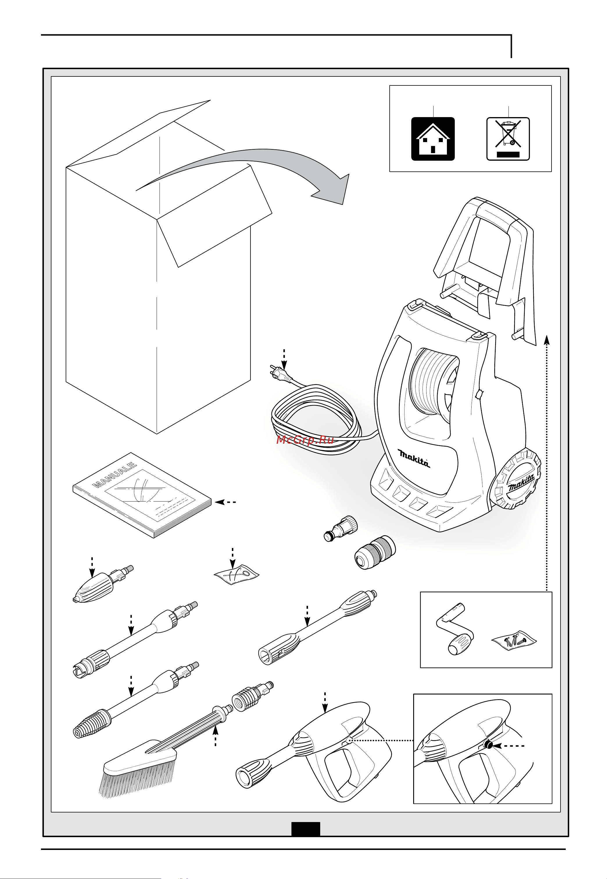 Makita HW 112 Руководство по эксплуатации онлайн [2/16] 779377