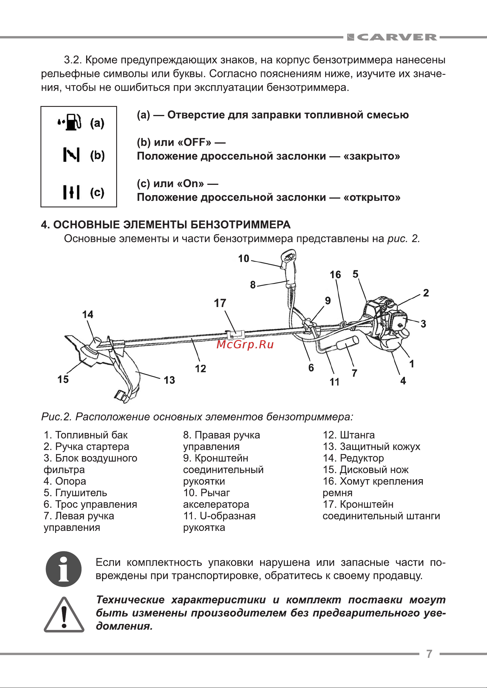 ООО УРАЛОПТИНСТРУМЕНТ CARVER GBC-033MS Руководство по эксплуатации онлайн [7/24] 779397