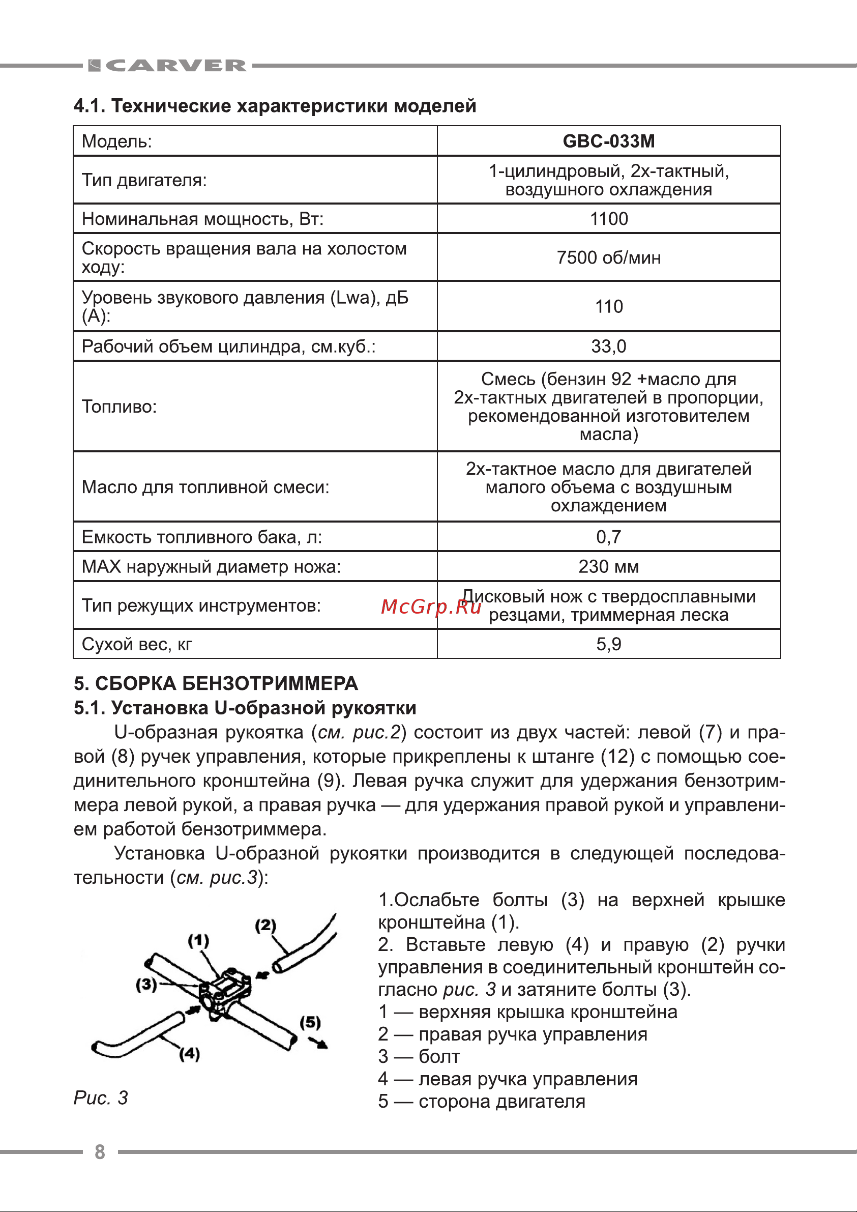 ООО УРАЛОПТИНСТРУМЕНТ CARVER GBC-033M Руководство по эксплуатации онлайн [8/24] 779399