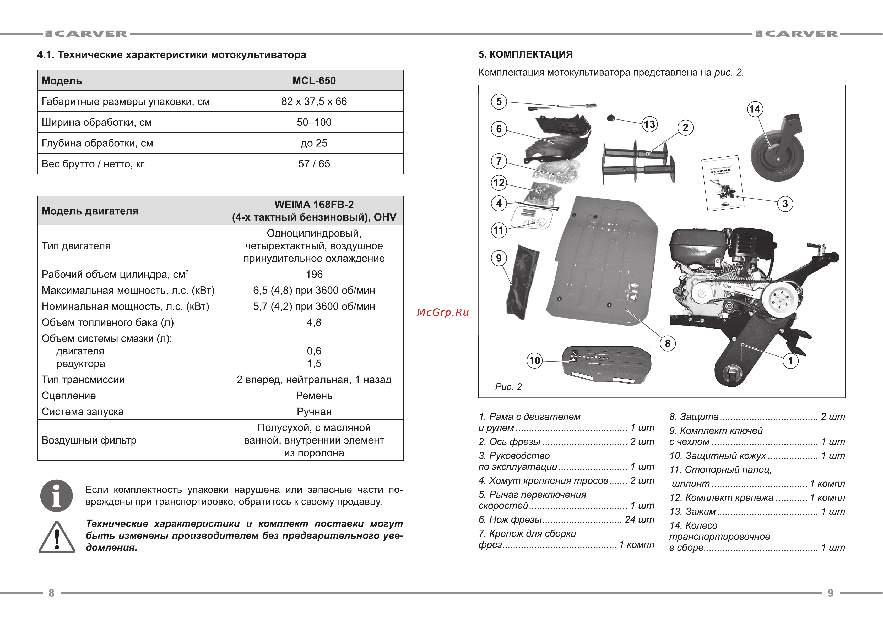 ООО УРАЛОПТИНСТРУМЕНТ CARVER MCL-650 Руководство по эксплуатации онлайн [5/13] 779404