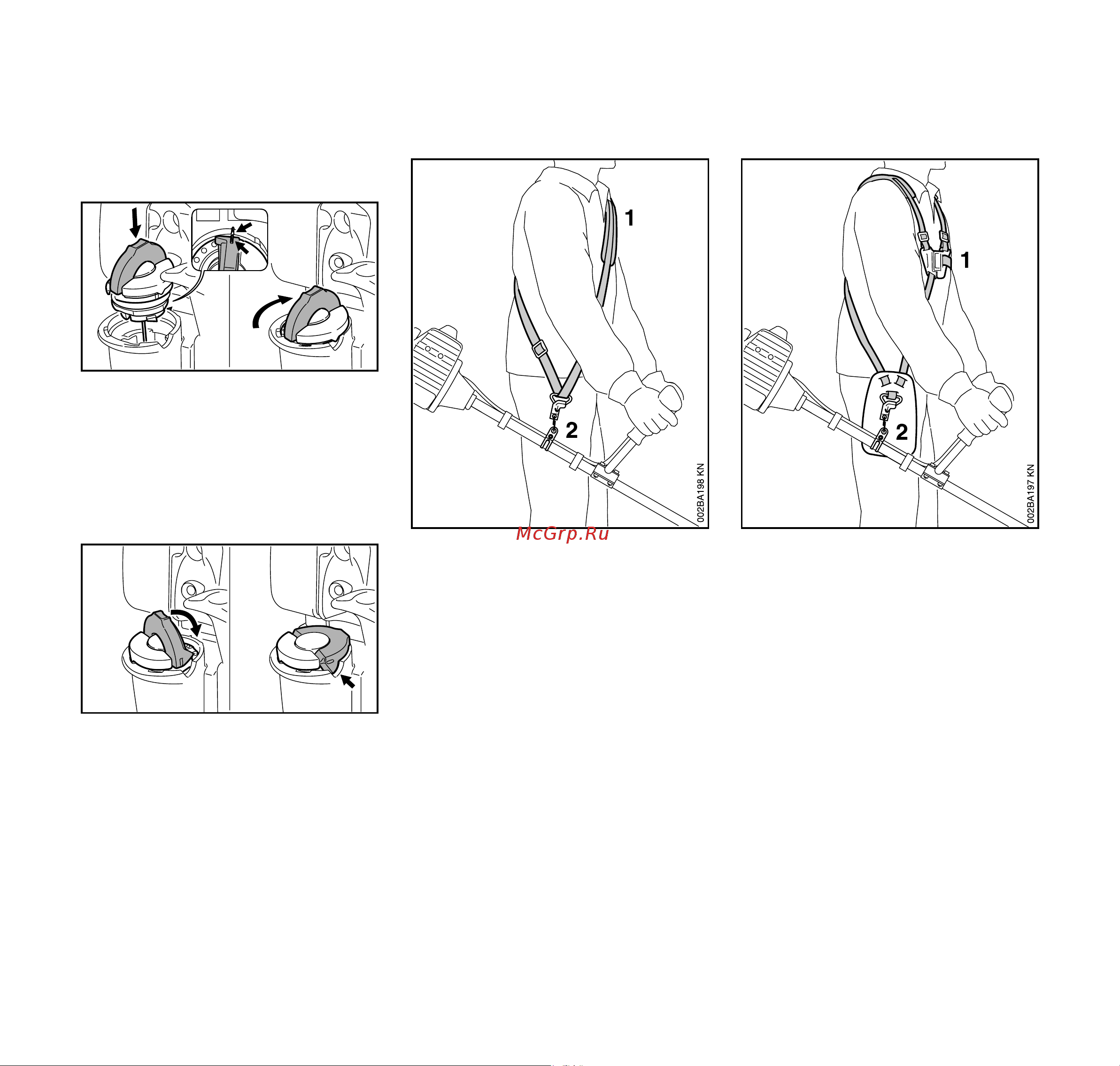 Stihl FS 87 4-MIX [30/54] Íàëîæåíèå ïîäâåñíîãî ðåìíÿ