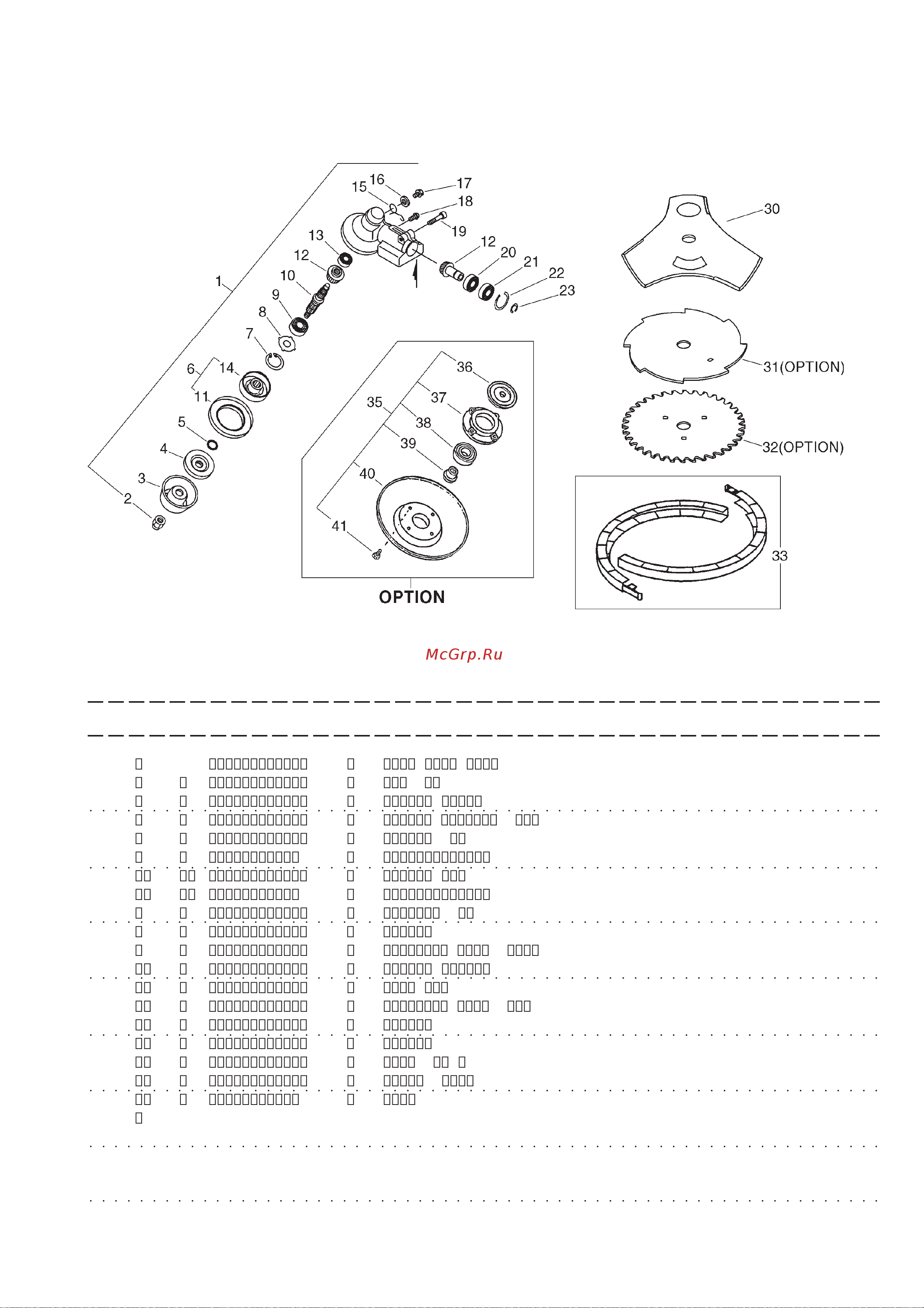 ECHO INCORPORATED ECHO SRM-4605 (деталировка) [12/20] Srm 4605 8 gear blade