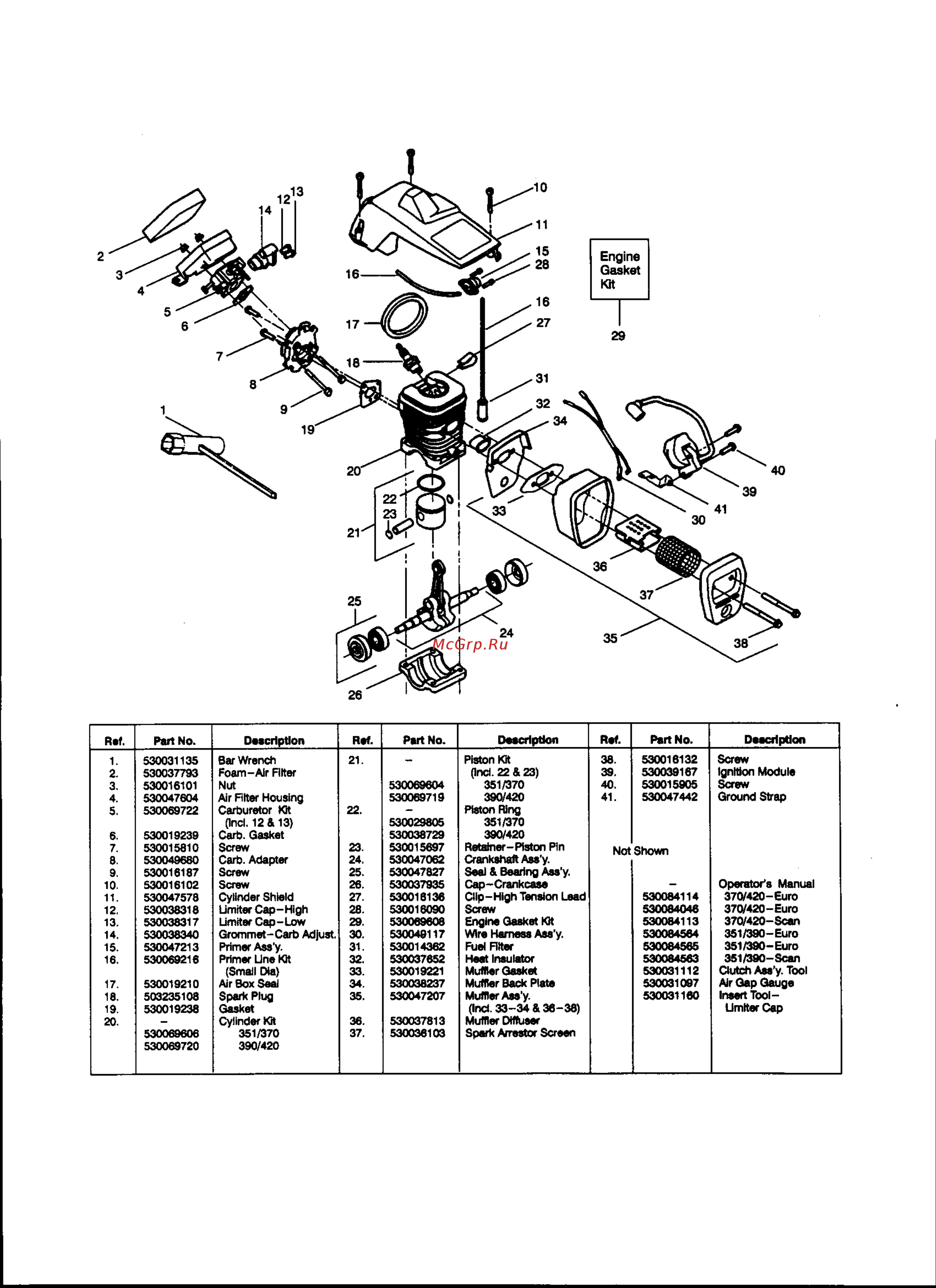 Husqvarna 390 (1997) parts Руководство по эксплуатации онлайн [2/3] 779719