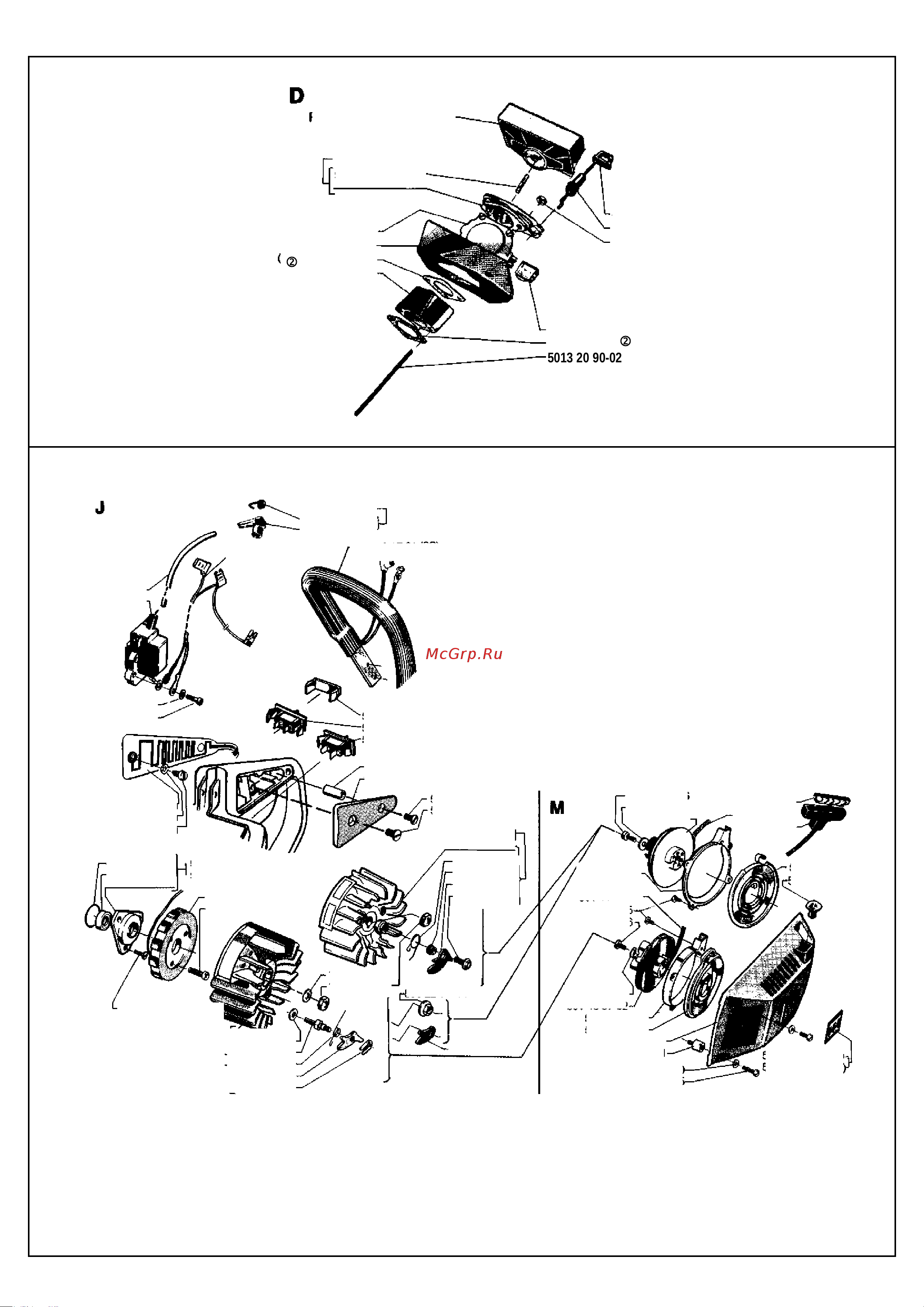 Husqvarna 444 (1984) parts [4/9] Correction 503 20 90 02