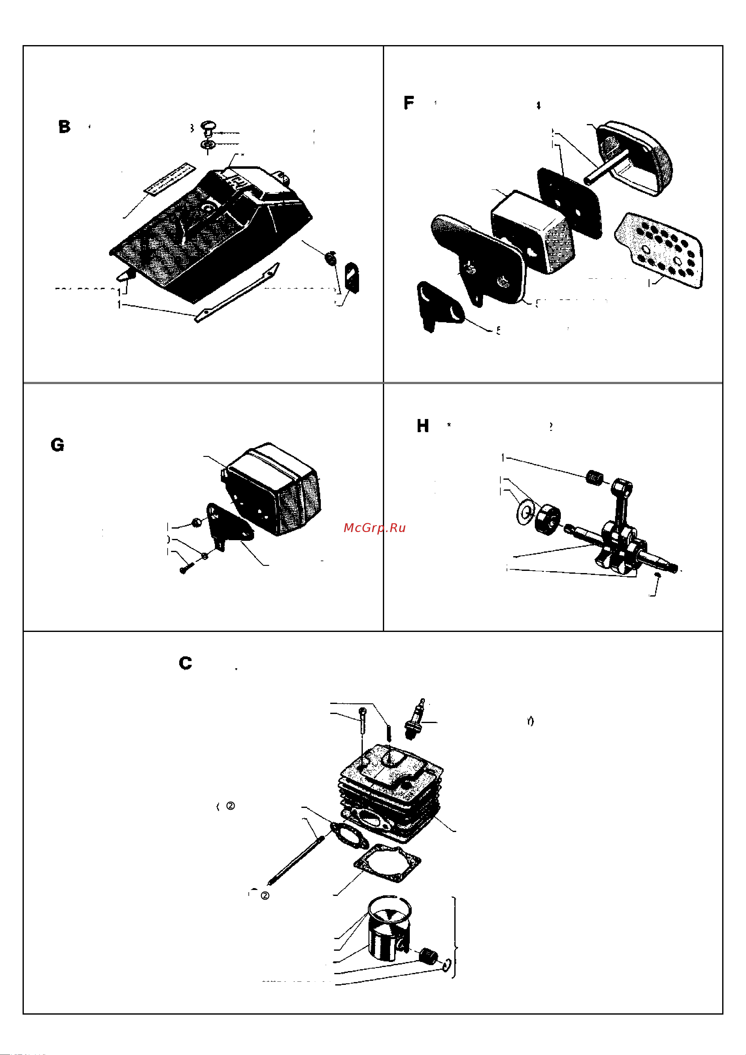 Husqvarna 444 (1983) parts Руководство по эксплуатации онлайн [3/9] 779724
