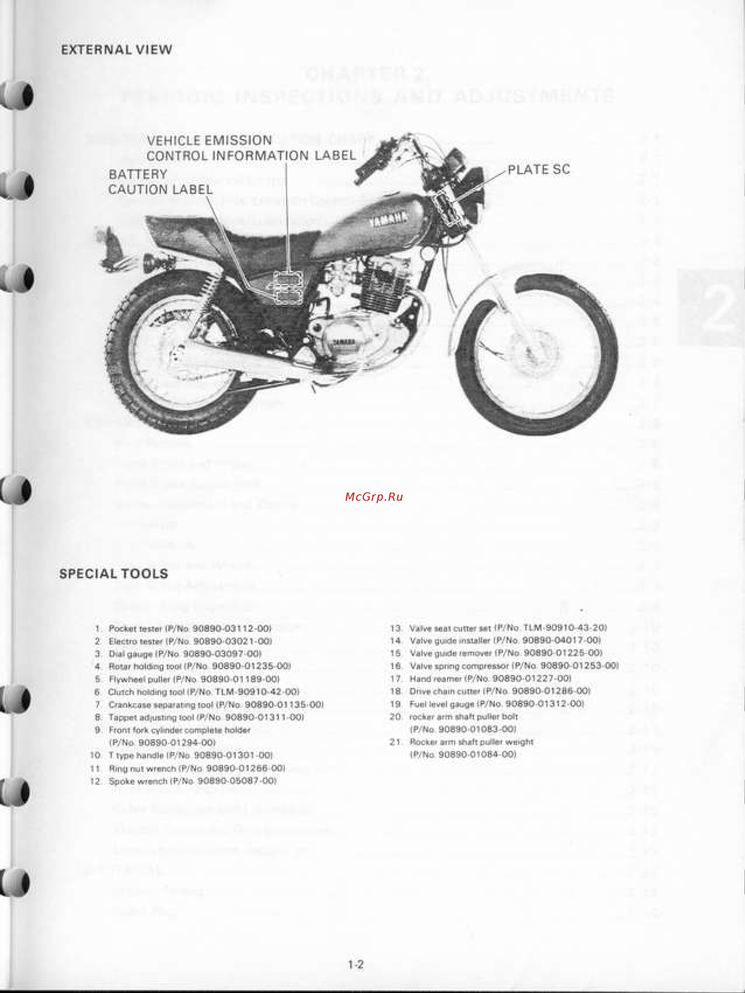 Yamaha SR250 Руководство по эксплуатации онлайн [4/34] 779785