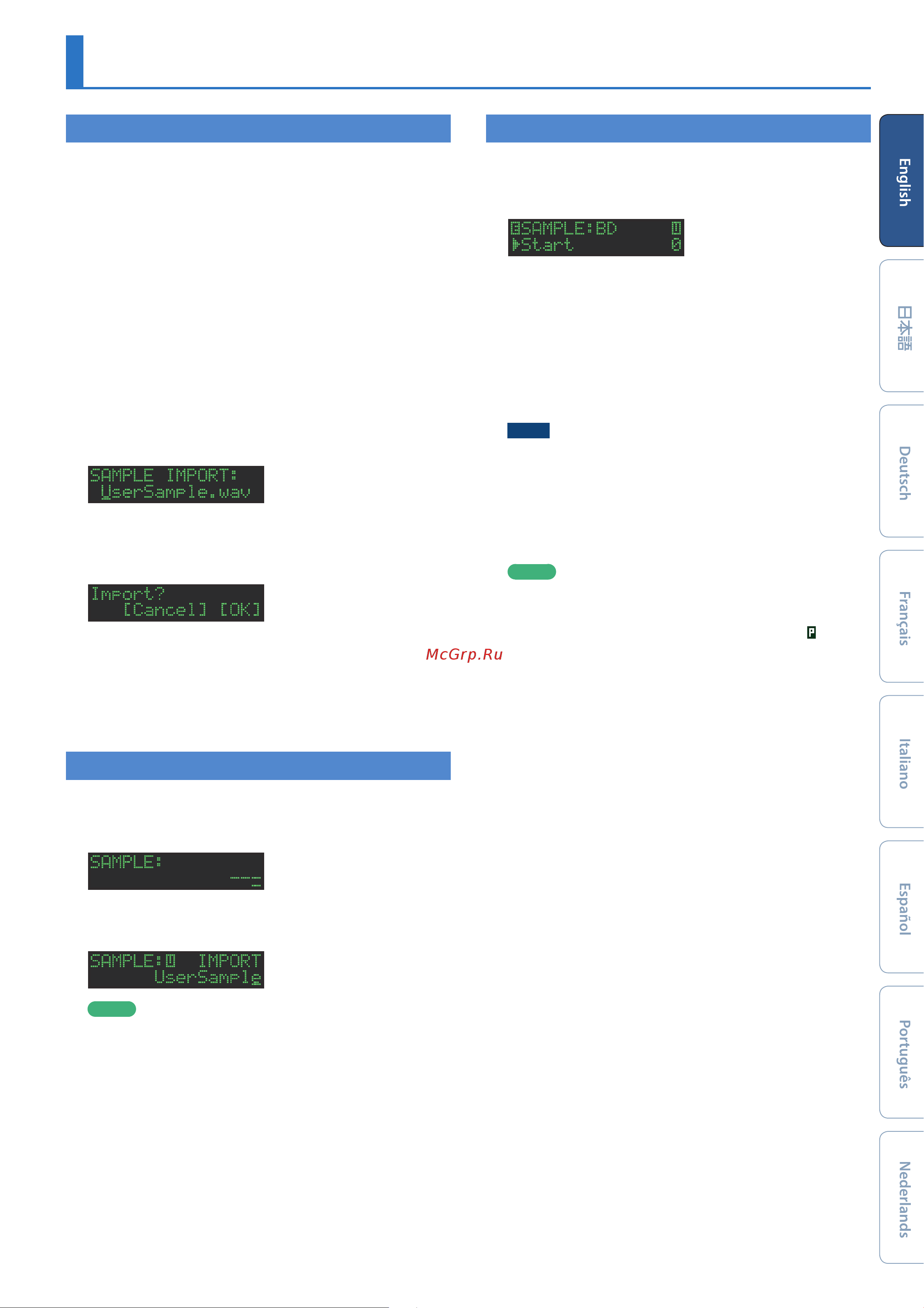 Roland TR-8S [17/24] Assigning an imported user sample to an instrument
