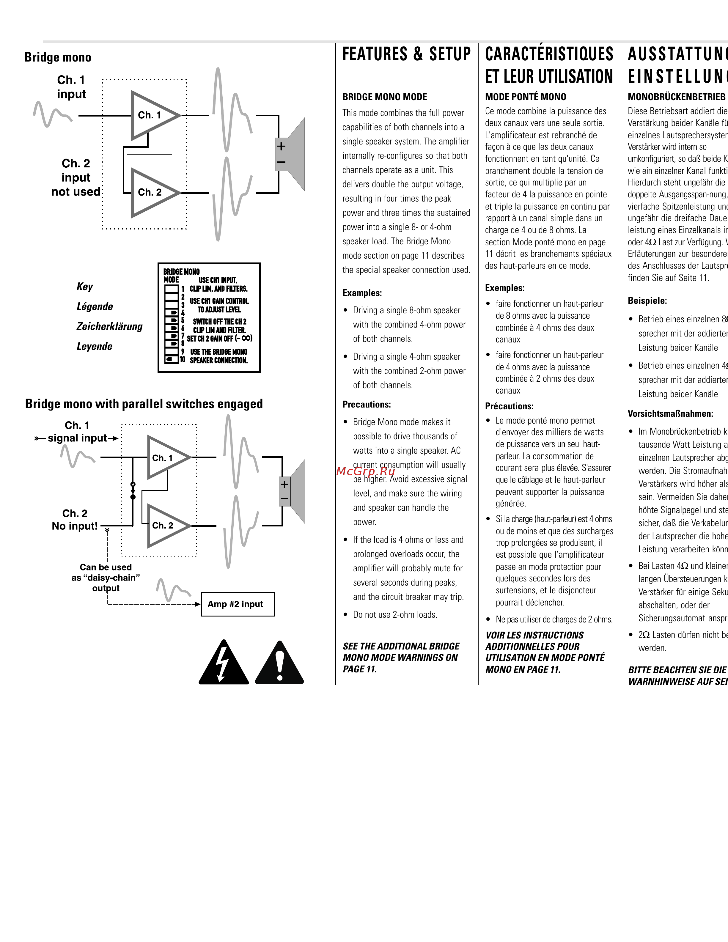 QSC RMX850a [13/38] Características y a j u s t e s