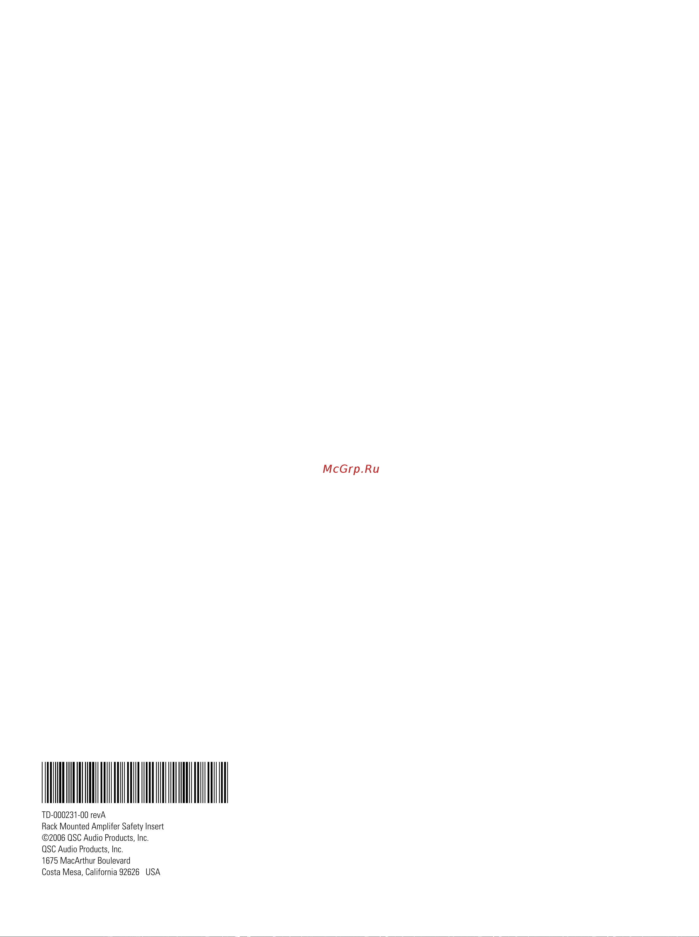 QSC RMX850a [38/38] Td 000231 00