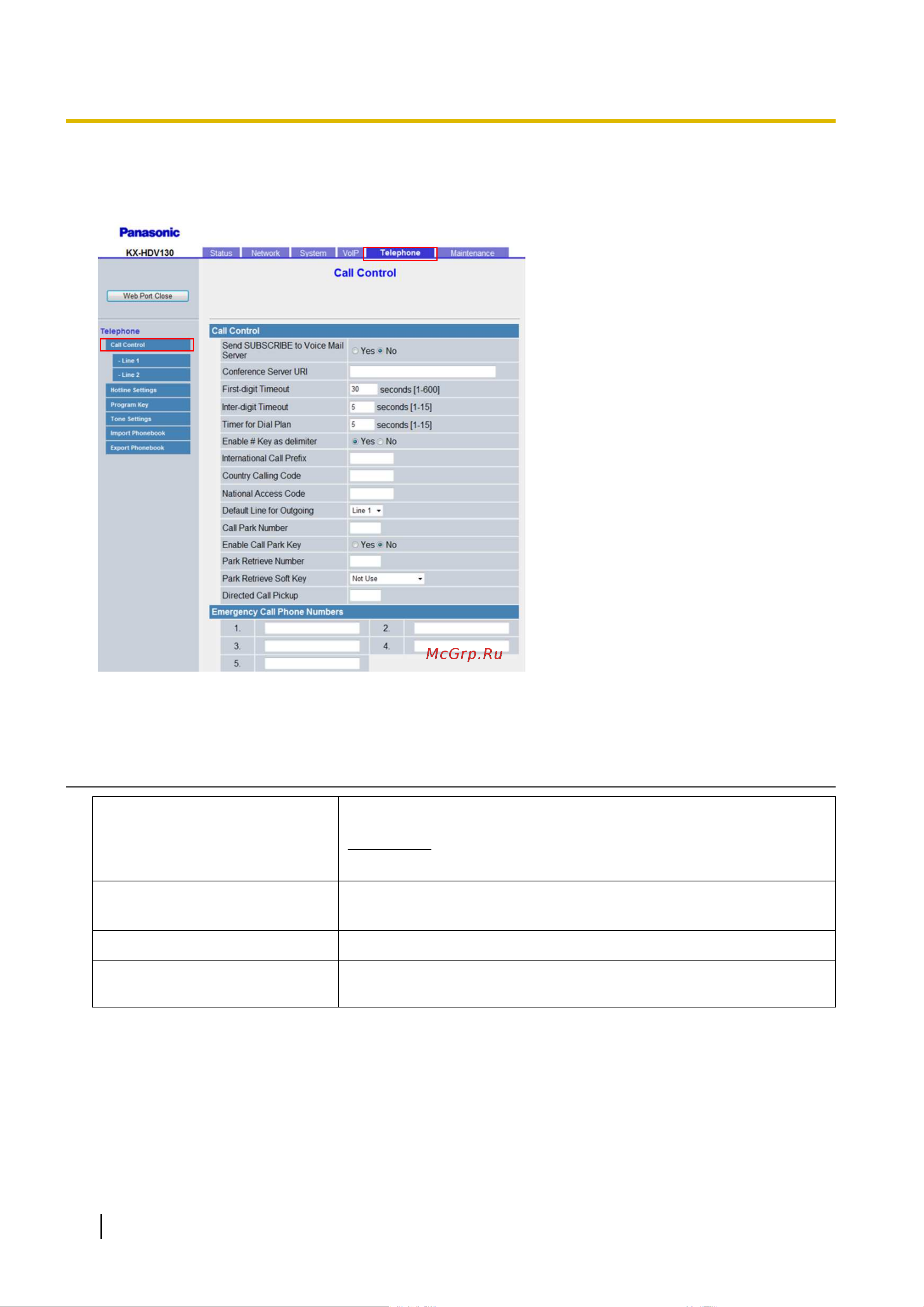 Panasonic KX-HDV130RU [140/340] Call control