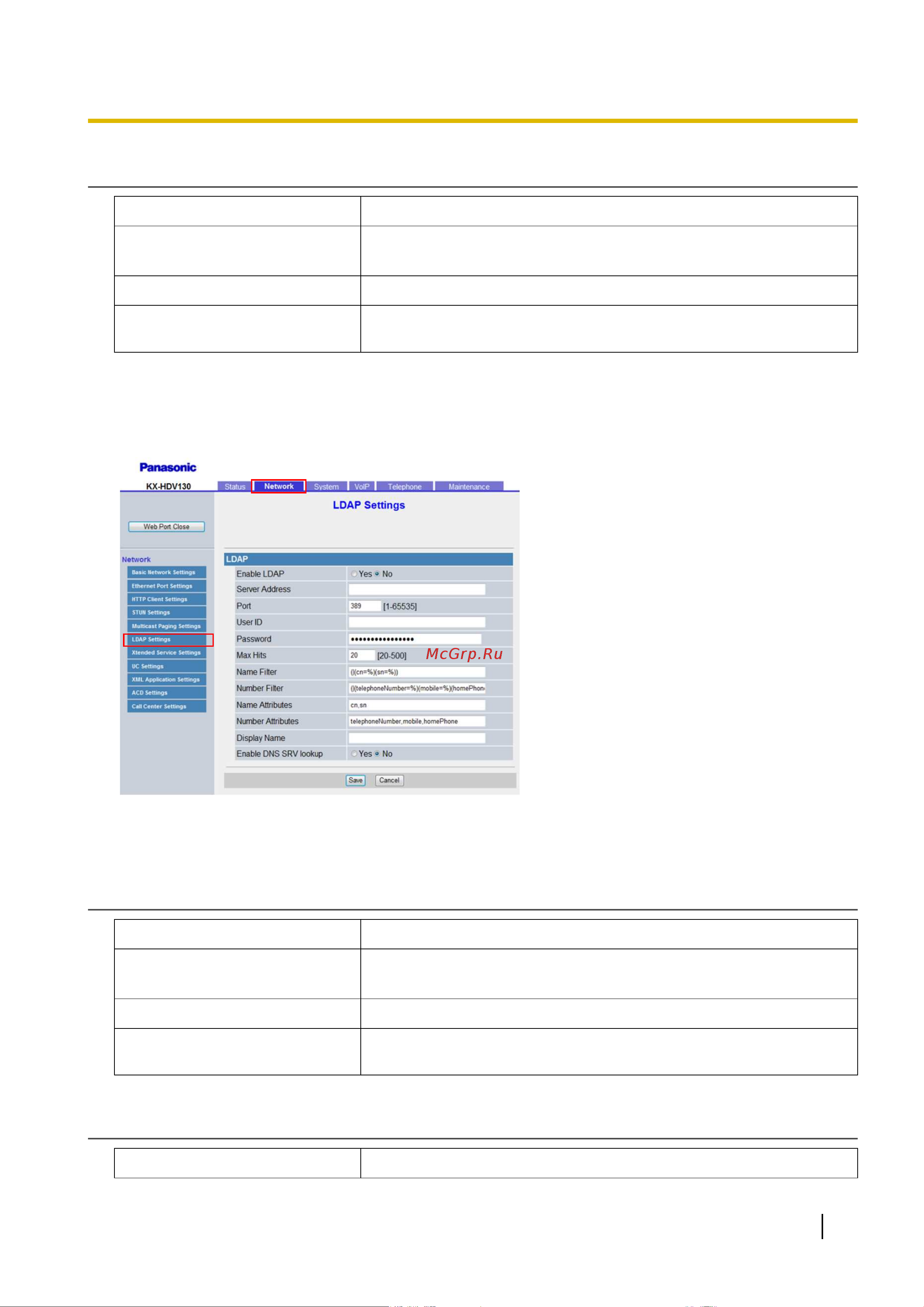 Panasonic KX-HDV130RU [95/340] Ldap settings