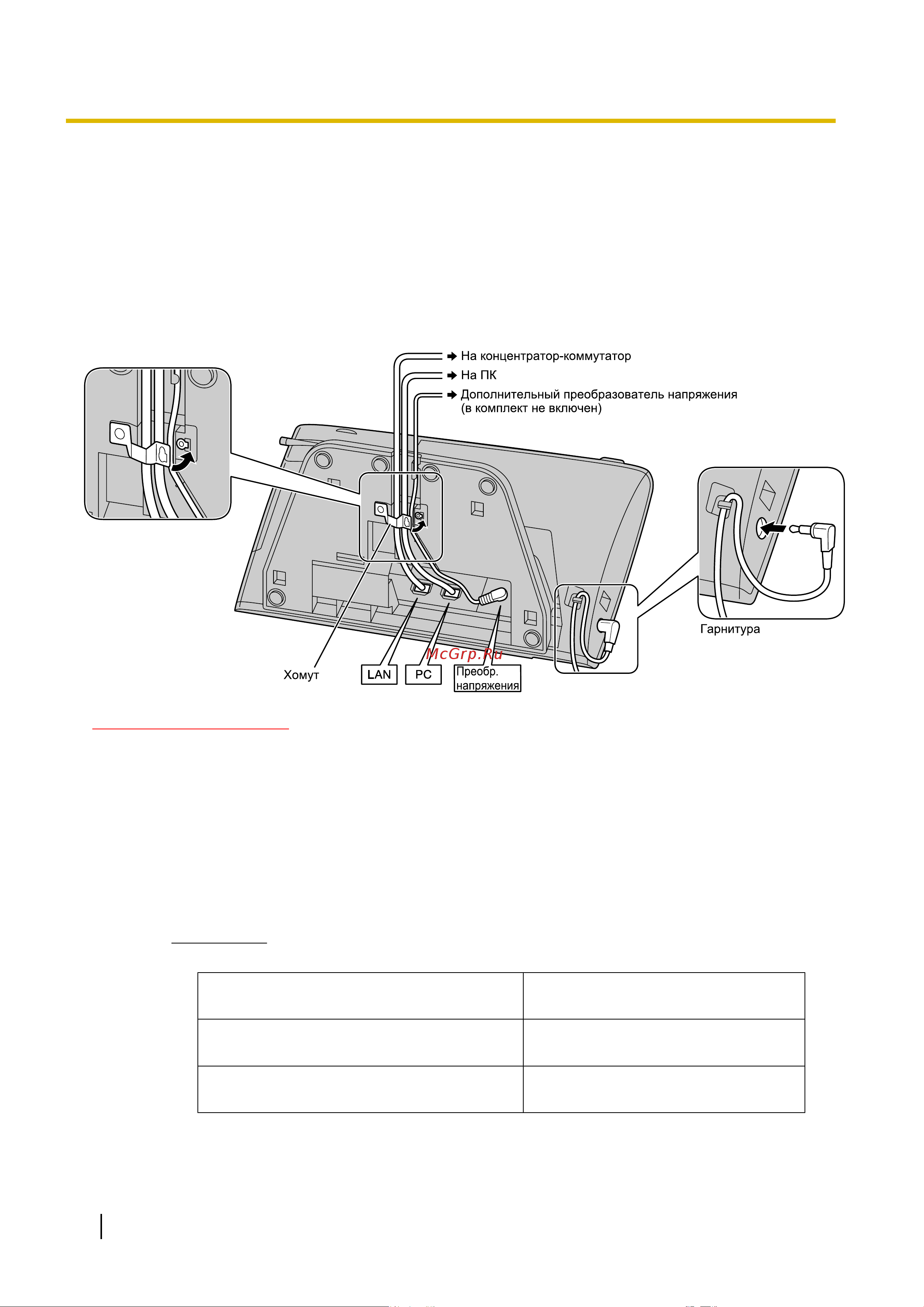 Panasonic KX-NT400RU [170/230] Установка и настройки
