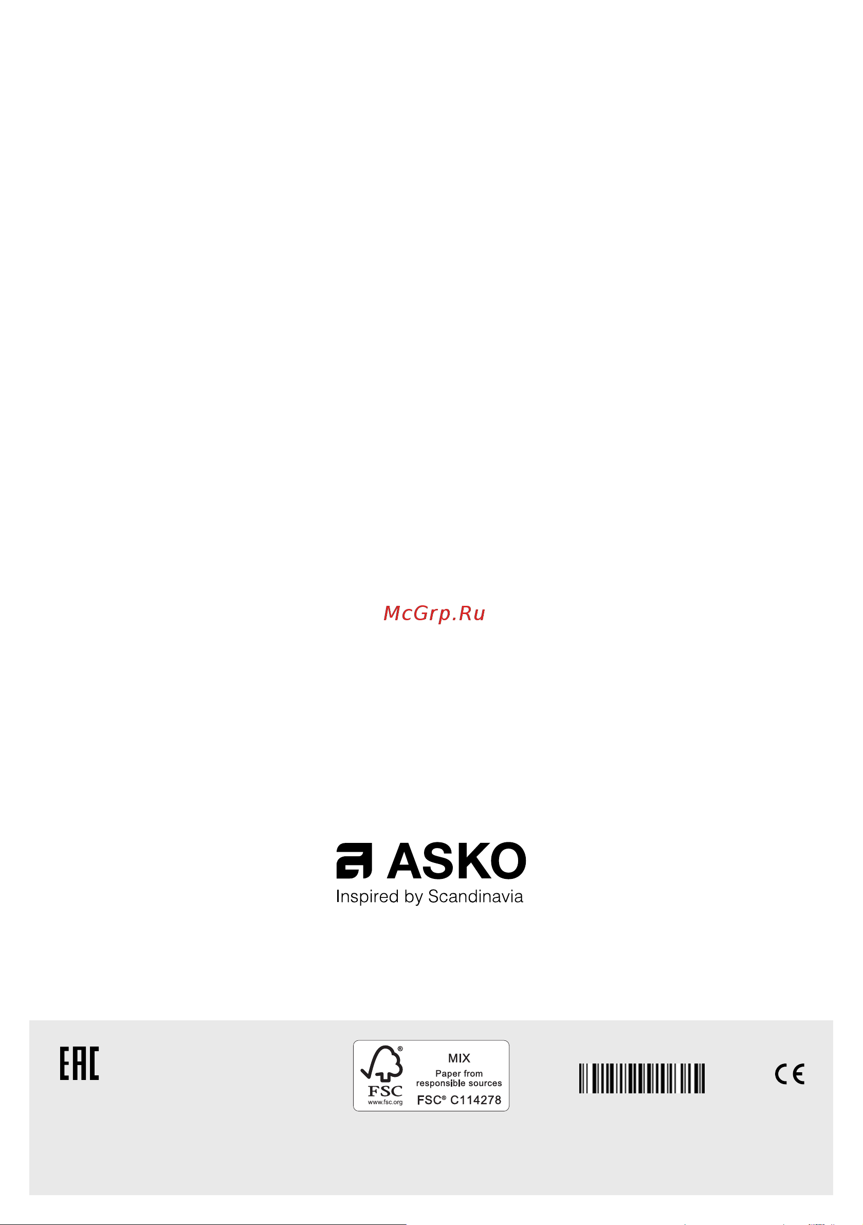 Asko WMC8944PB.T [59/59] Gorenje partizanska 12 3320 velenje slovenija www asko com