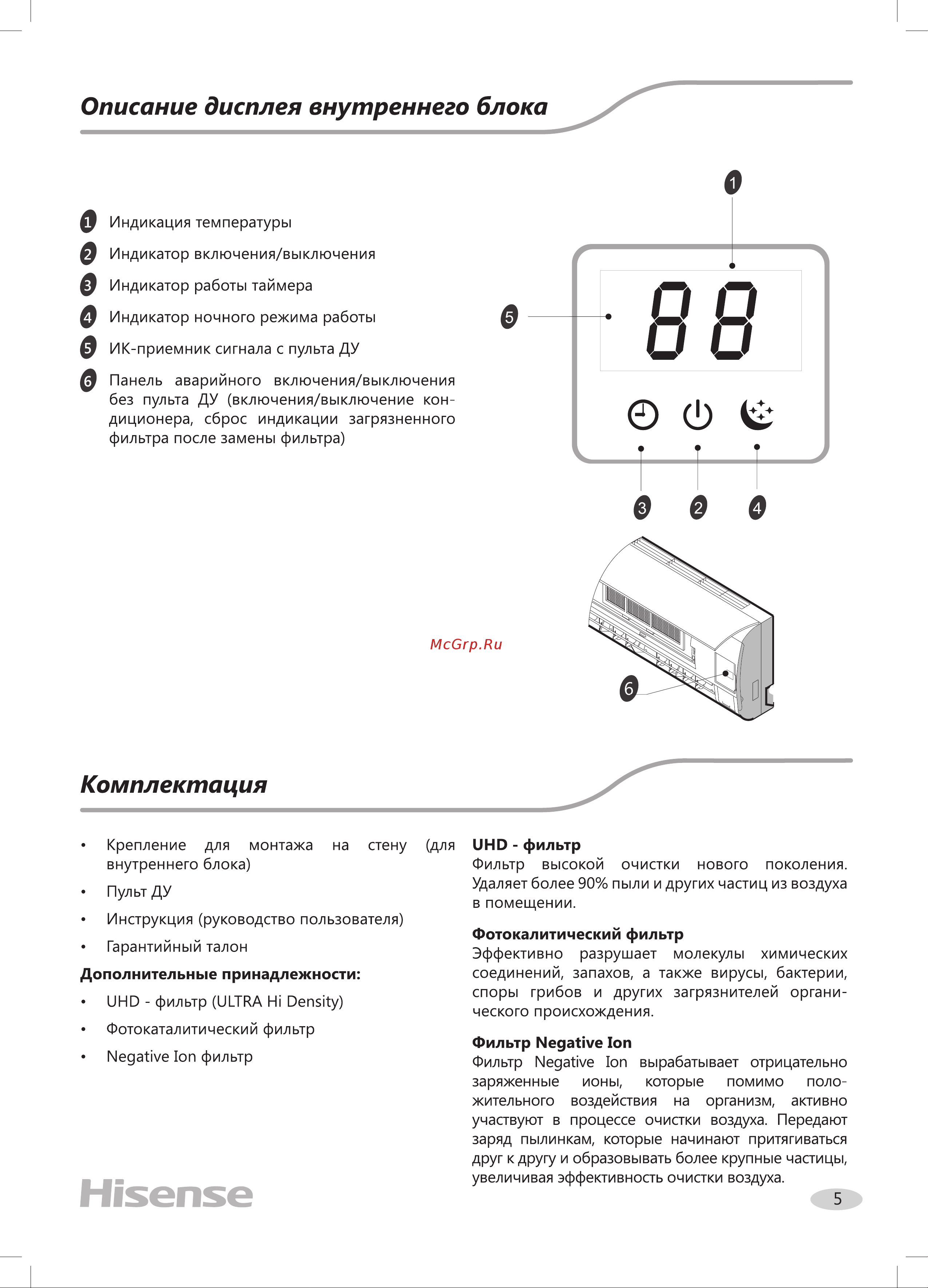 Hisense AS-07UR4SYDDEIB15 Руководство по эксплуатации онлайн [5/18] 780242