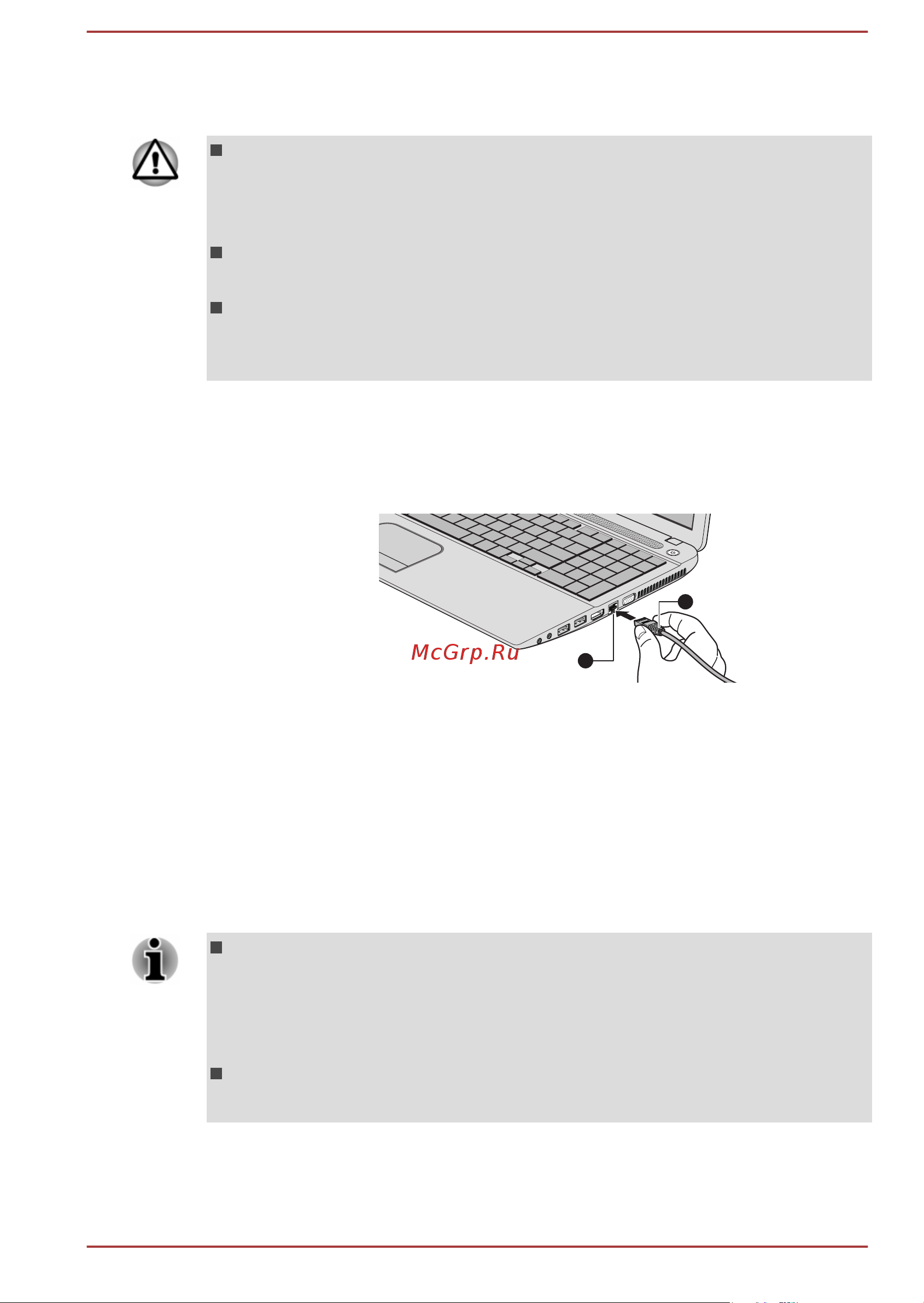 Toshiba Satellite C50-A-L6K [71/134] Connecting the lan cable