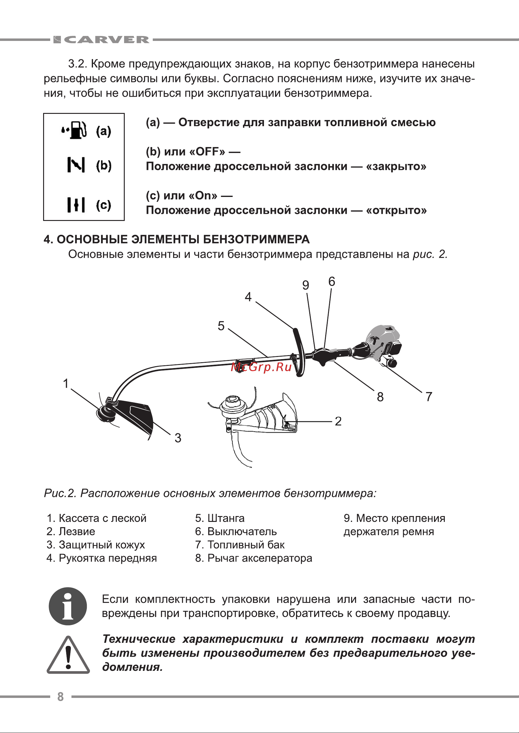 ООО УРАЛОПТИНСТРУМЕНТ CARVER GBC-025 Руководство по эксплуатации онлайн [8/24] 780428