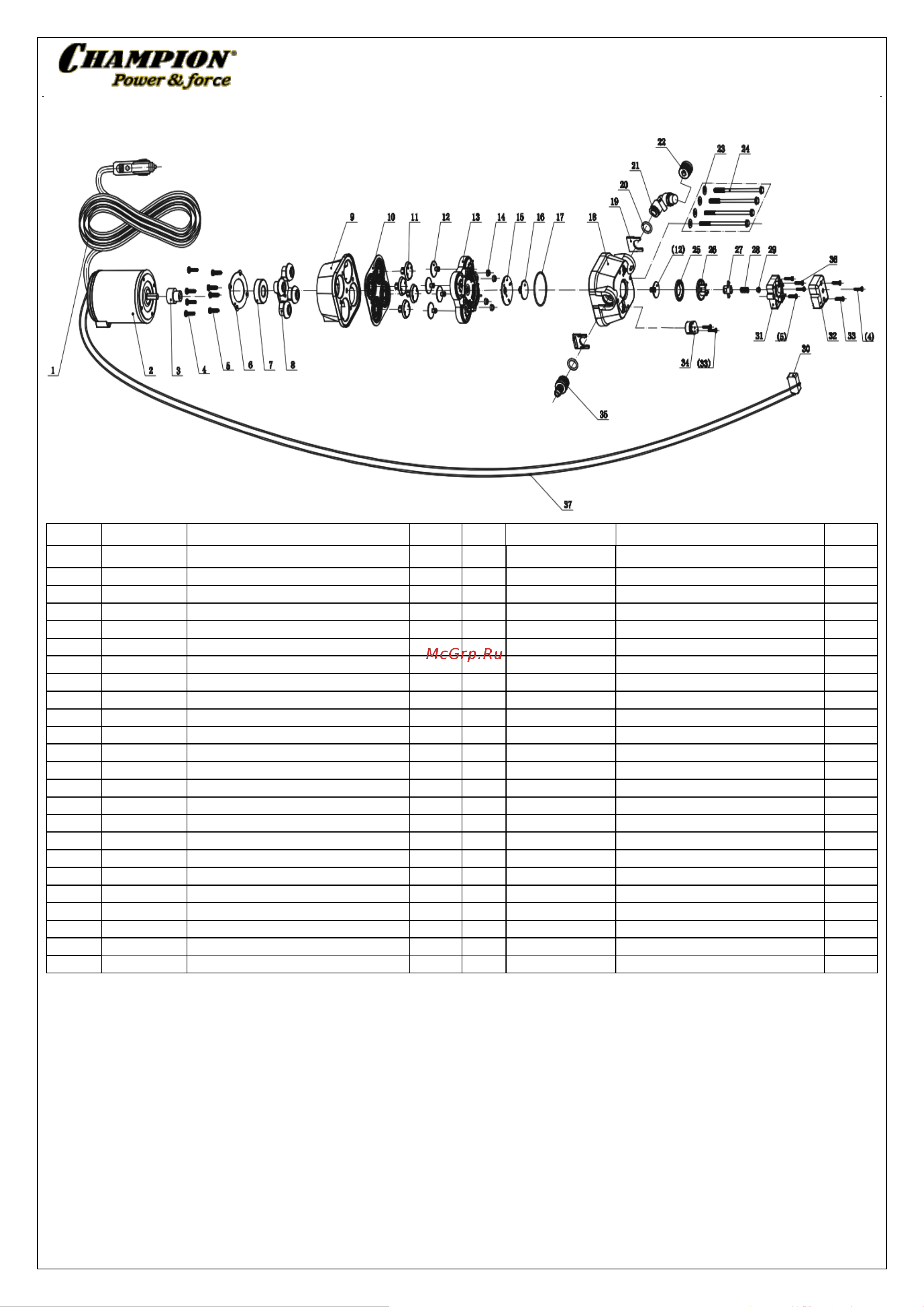 Champion НР1120 - деталировка [3/4] Иллюстрированный каталог запасных часте