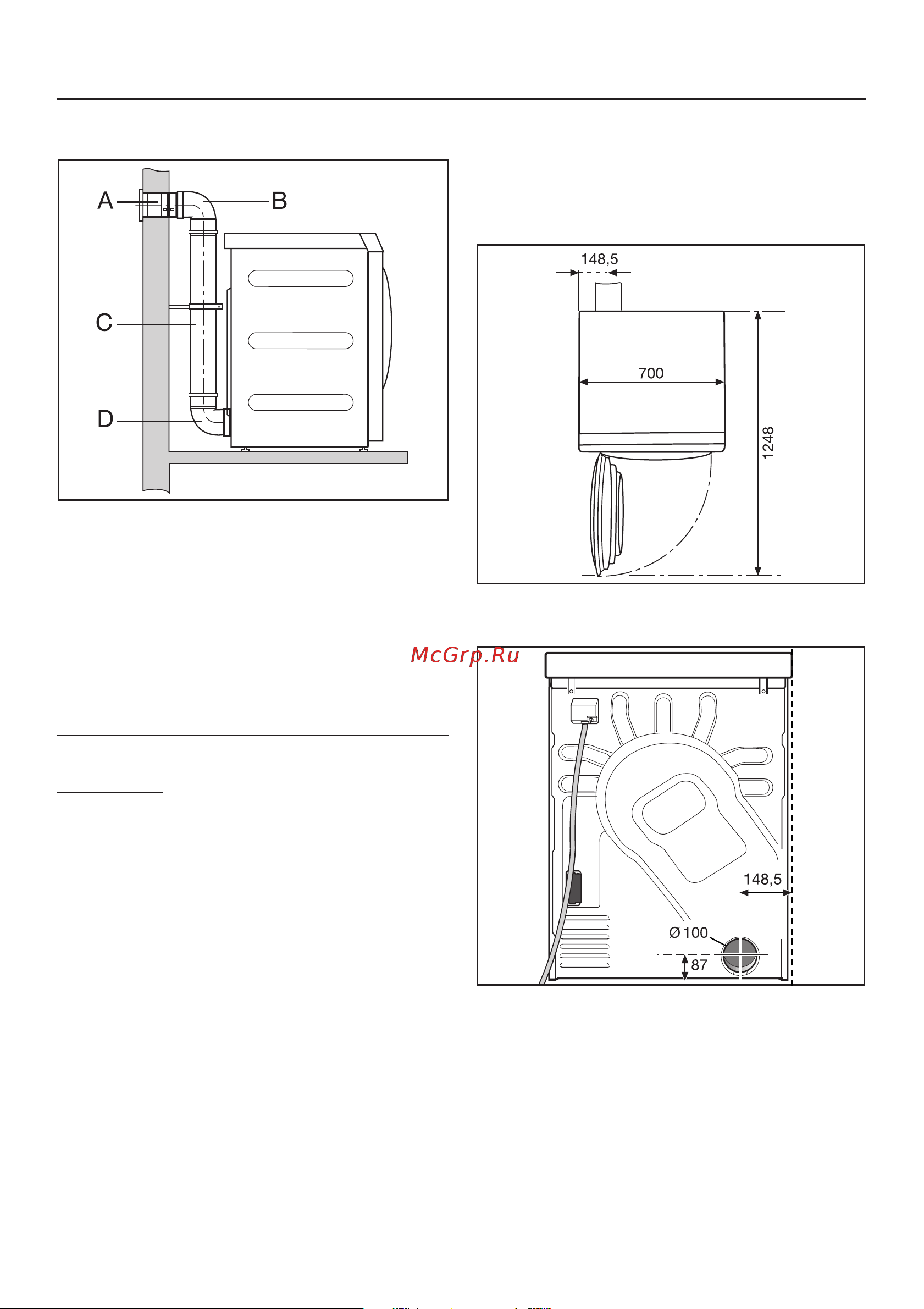 Miele PT 7189 EL RU OB [48/56] Ìîíòàæ âîçäóõîâîäà