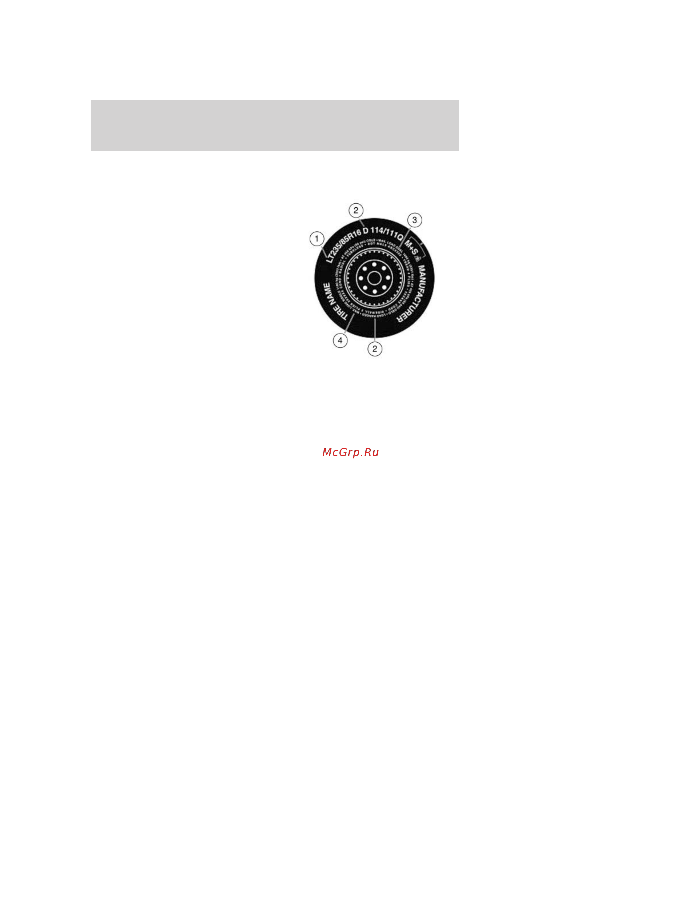Lincoln MKX (2009) [180/307] Additional information contained on the tire sidewall for lt type tires