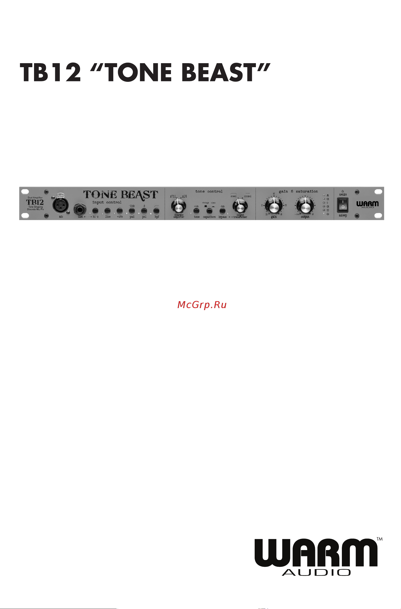 WARM AUDIO TB12 Tone Beast Руководство по эксплуатации онлайн