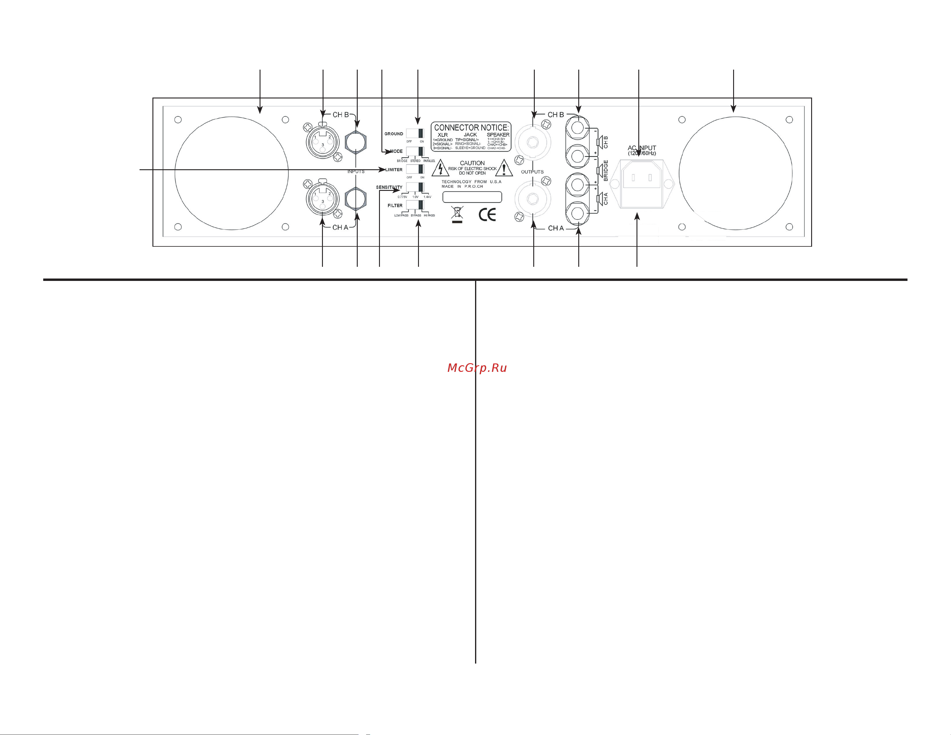 American Audio VLP1000 [9/20] Rear panel control vlp600 vlp1000 vlp1500