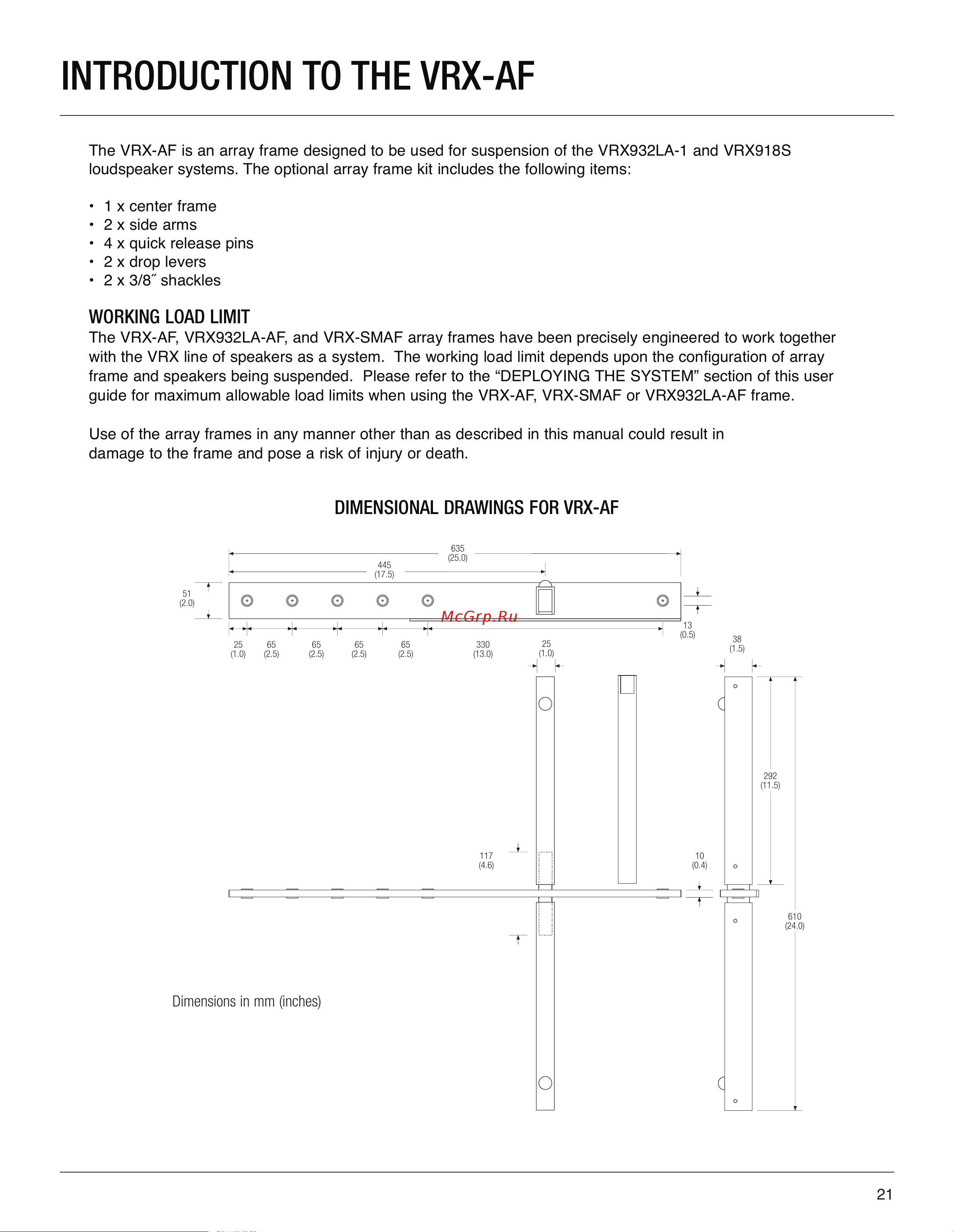 JBL VRX932LA-1 [21/24] Introduction to the vrx af