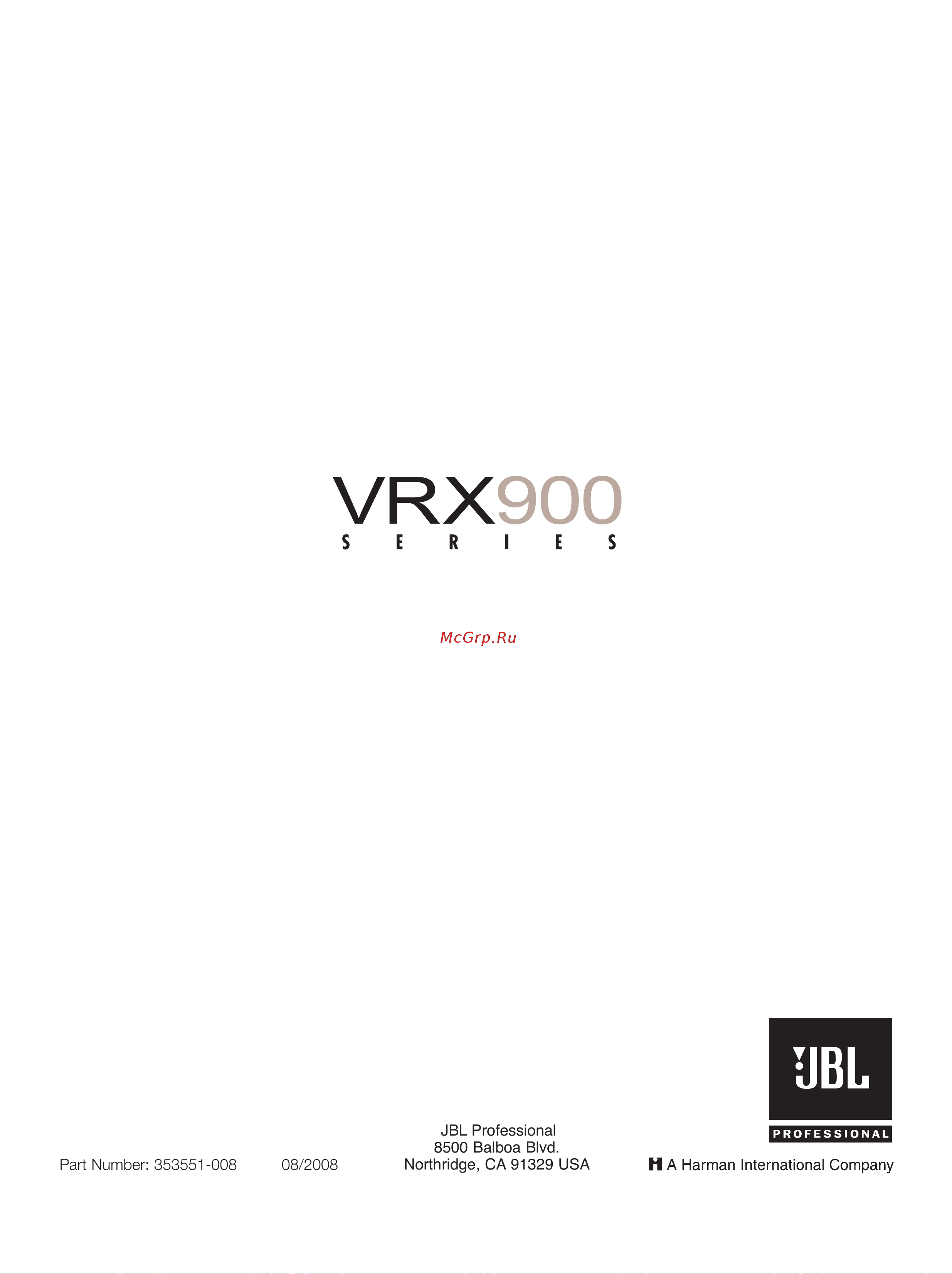 JBL VRX932LA-1 Руководство по эксплуатации онлайн [24/24] 780845