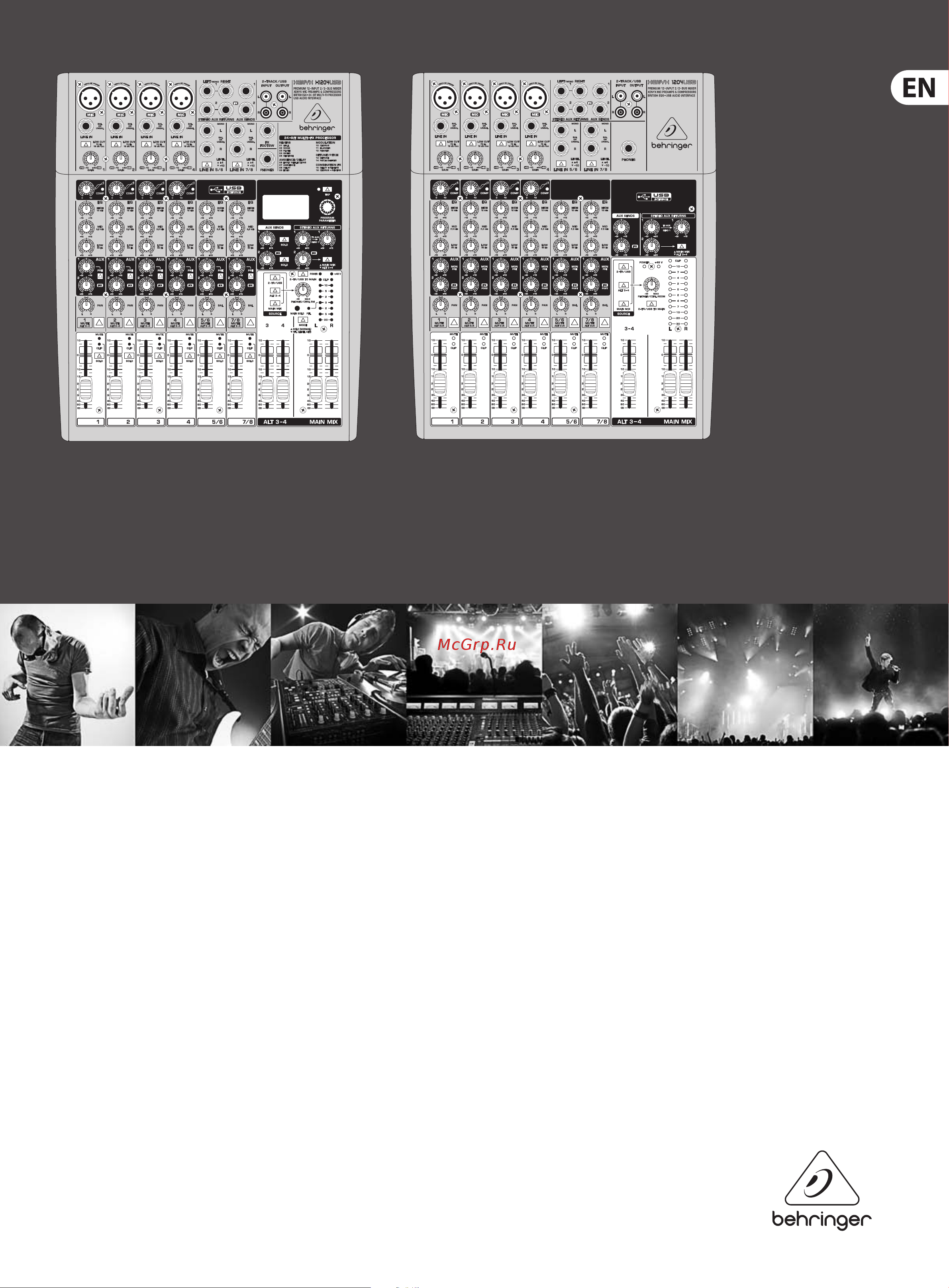 Behringer X1204USB Руководство по эксплуатации онлайн