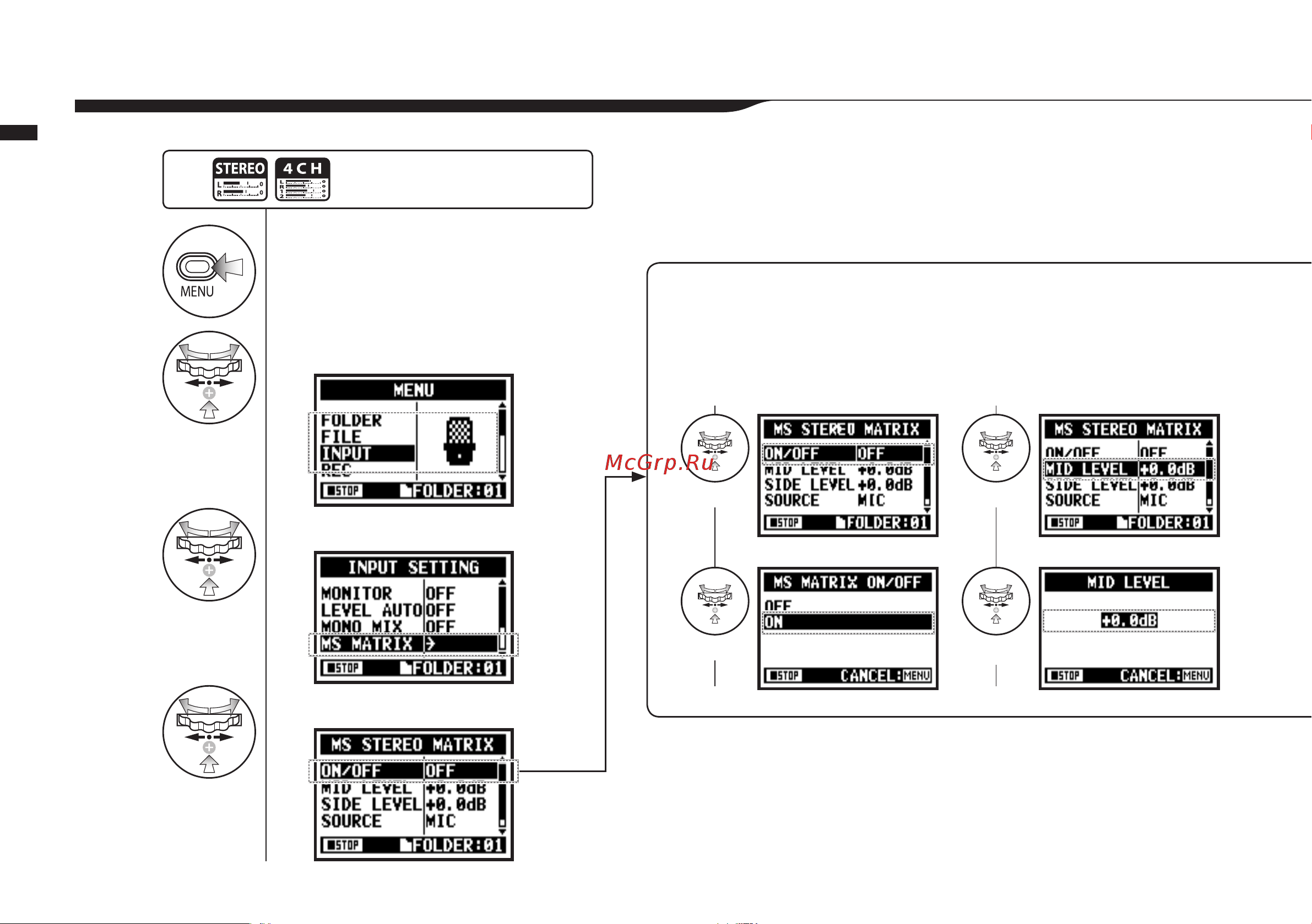 Zoom H4nSP [74/156] 08 функции записи запись с двух разнонаправленных микрофонов