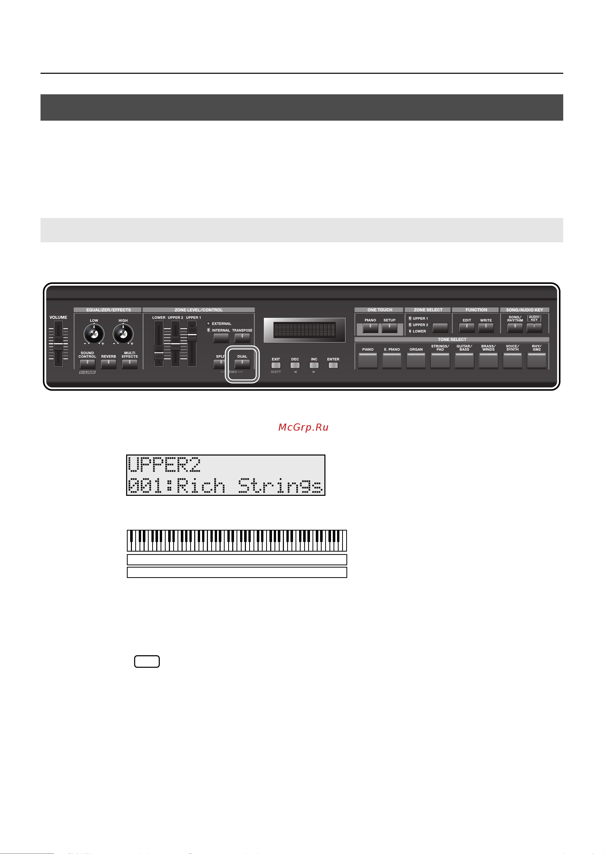 Roland RD-300GX [28/108] Performing with layered tones dual button