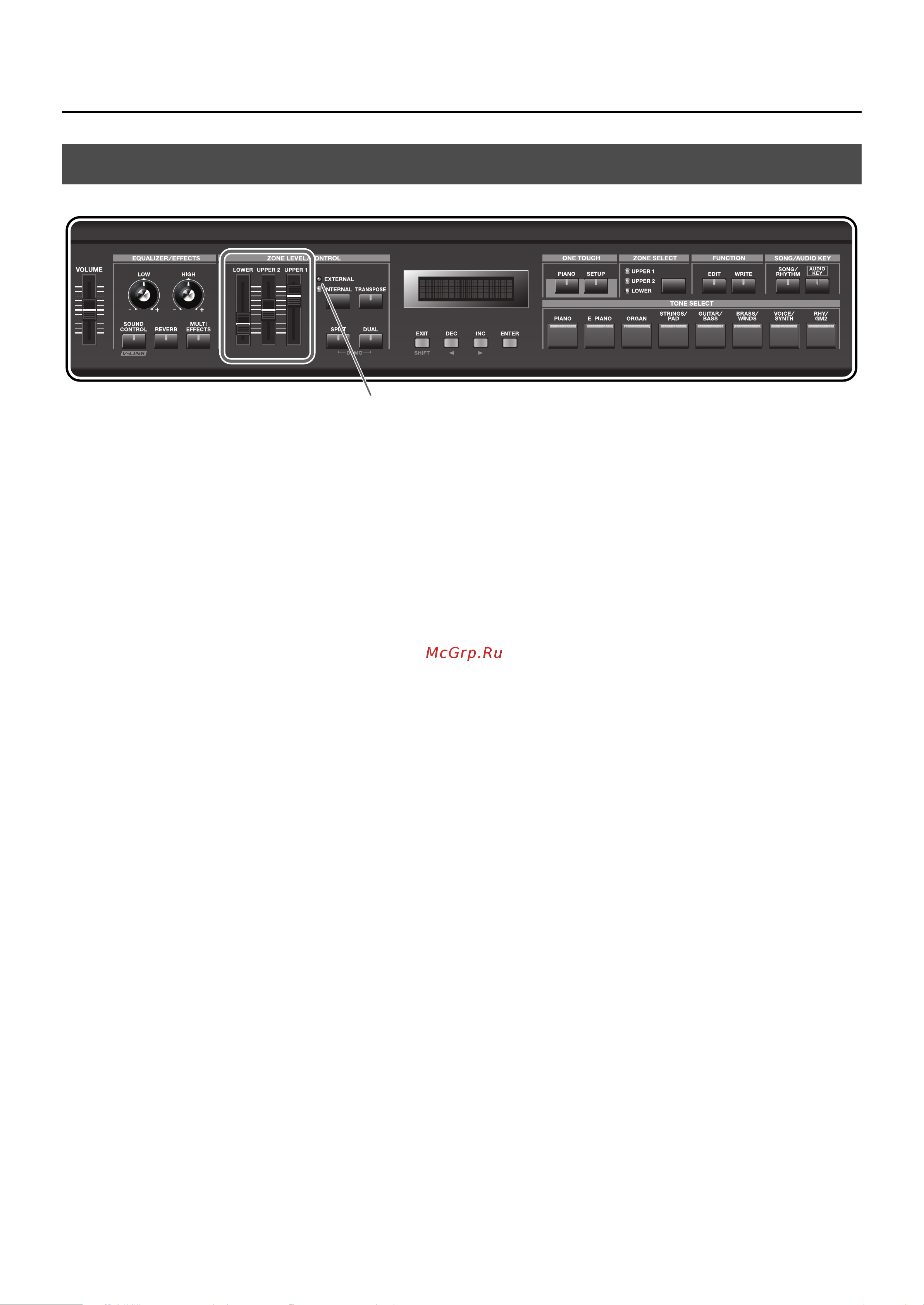 Roland RD-300GX [57/108] Adjusting the volume of each zone external zone