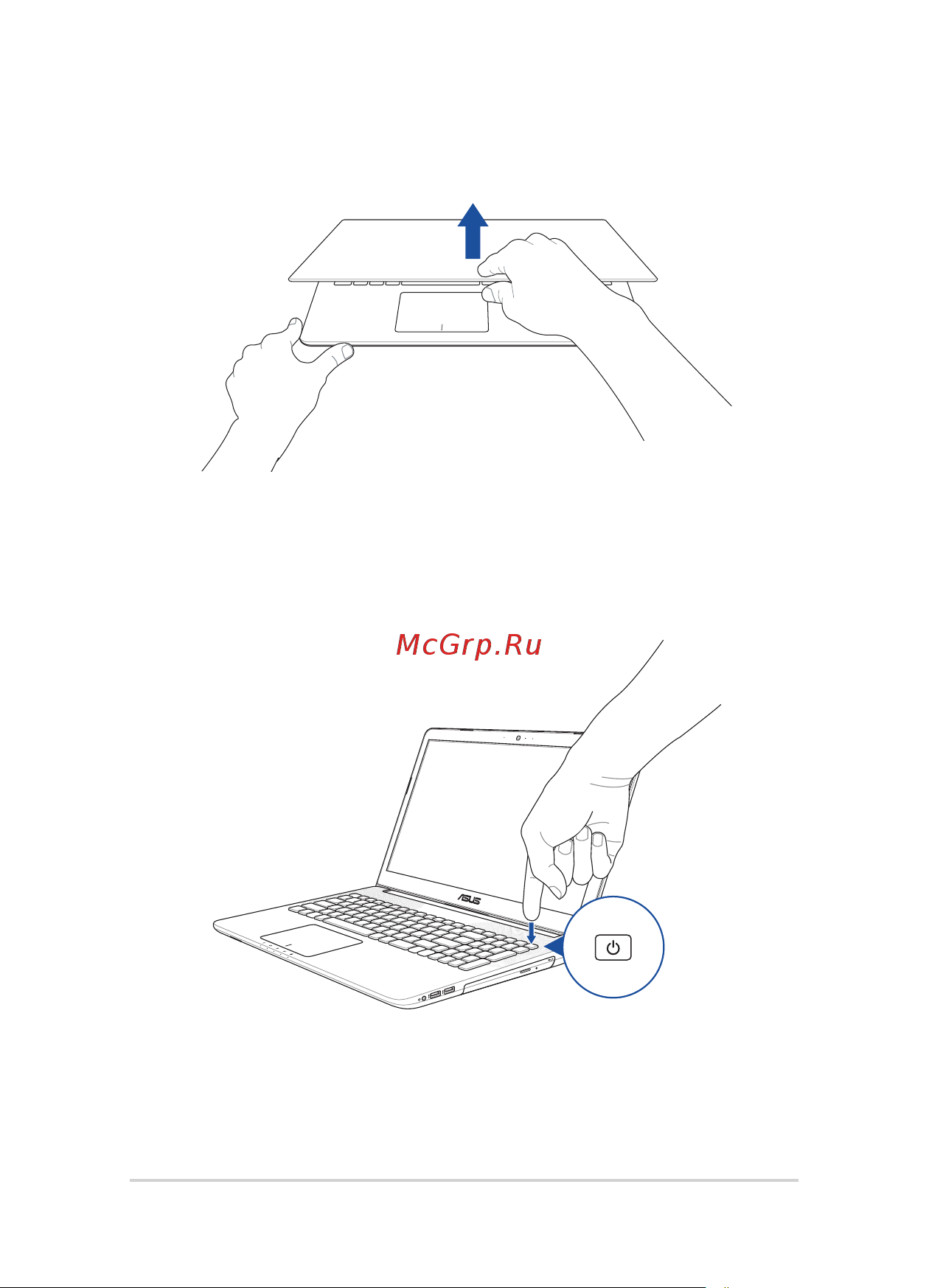 Asus VivoBook Pro N552VX-FW168T [30/128] Нажмите кнопку питания