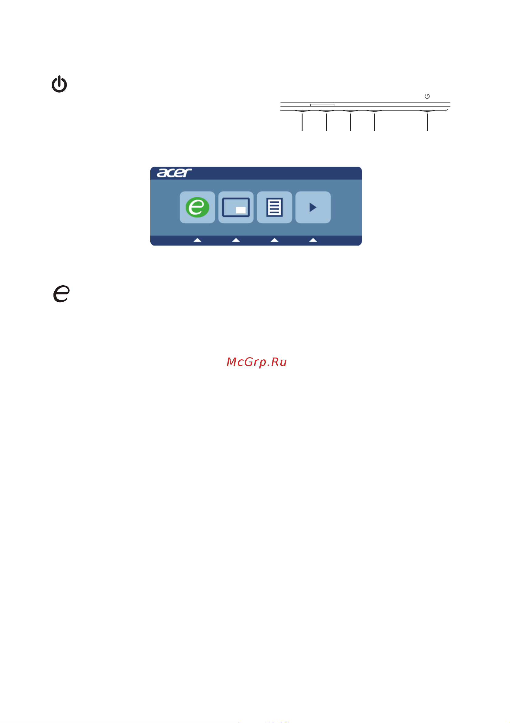 Acer K222HQLDbd [20/27] Элементы управления для пользователя