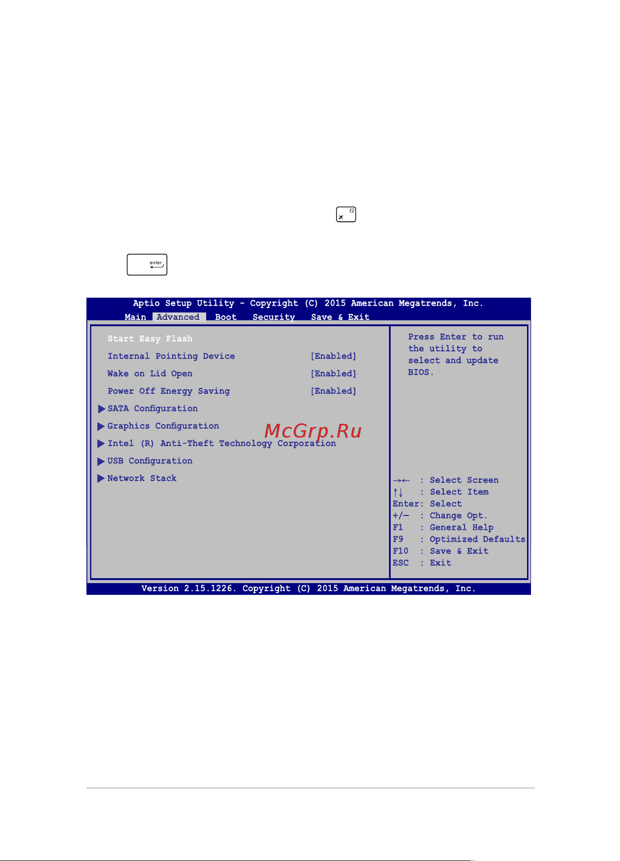 Asus K501UX-DM201T 90NB0A62-M03360 [69/106] Для обновления bios выполните следующее
