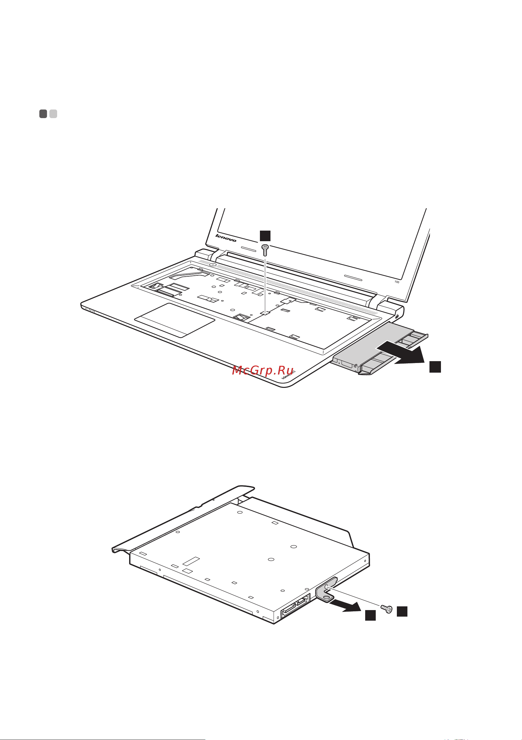 Lenovo IdeaPad 100 15 (80MJ0052RK) [37/40] Снятие оптического привода lenovo ideapad 100 15iby