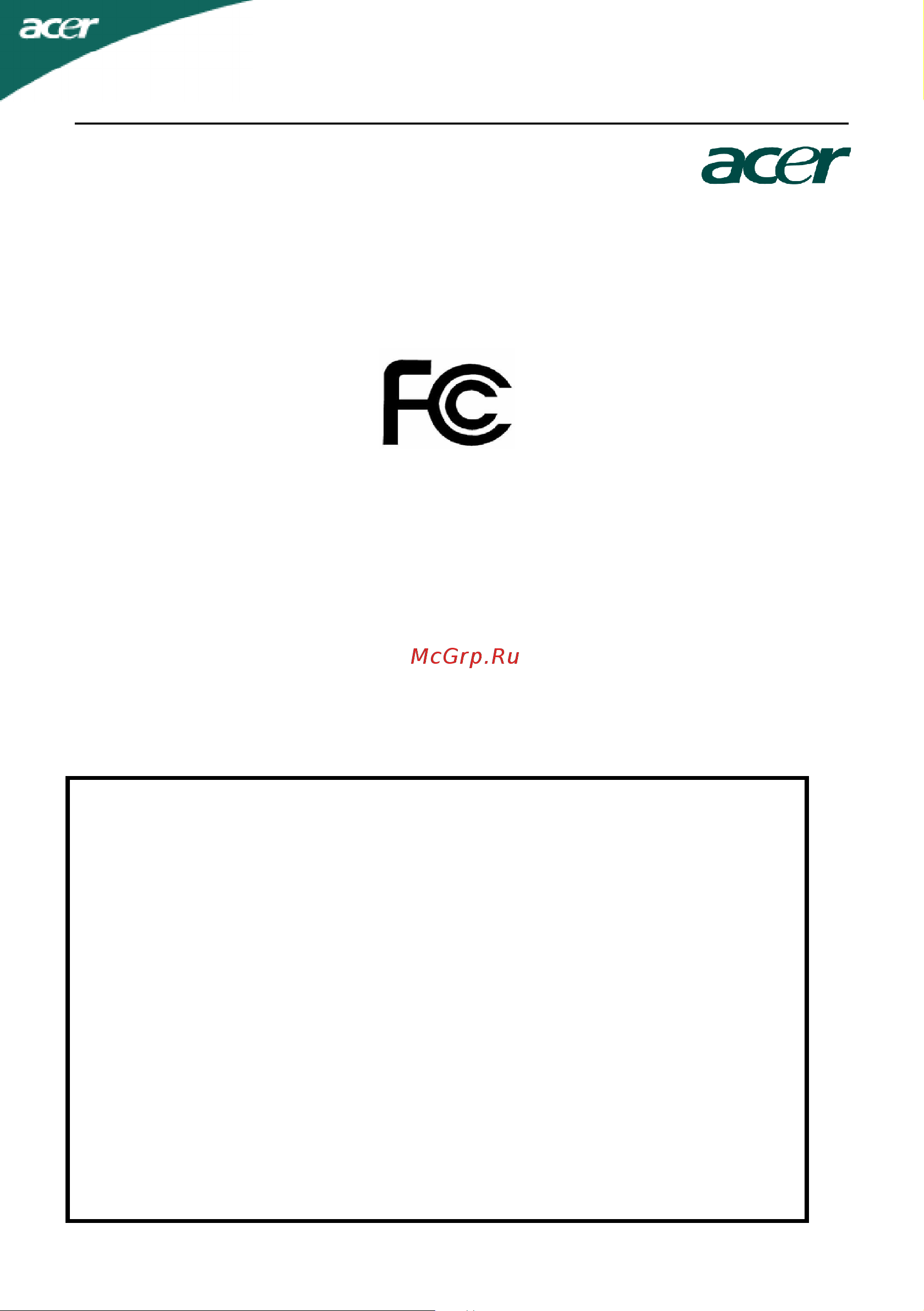 Acer X193HQLB [23/25] Federal communications commission declaration of conformity