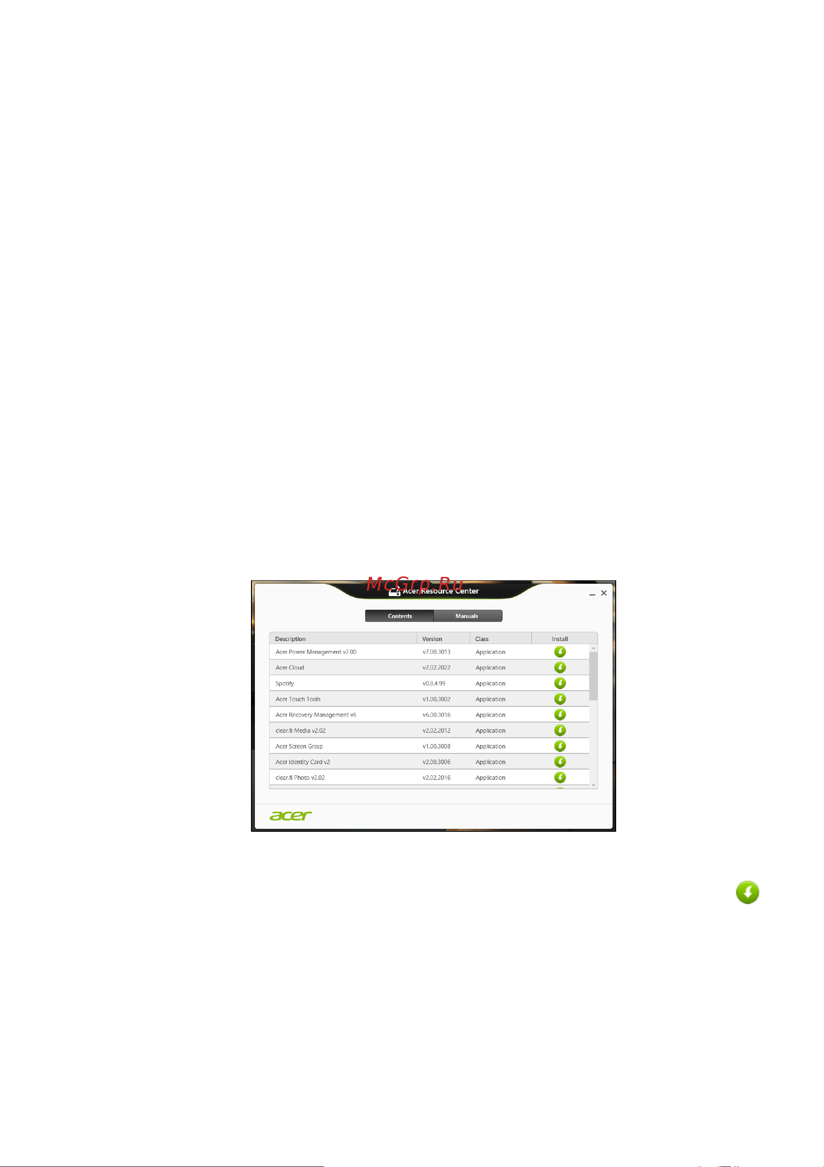 Acer NX.EEYER.008 [27/95] Если вы выполняете переустановку при помощи резервной копии драйверов и приложений записанной на dvd диске или usb накопителе выполните следующие действия