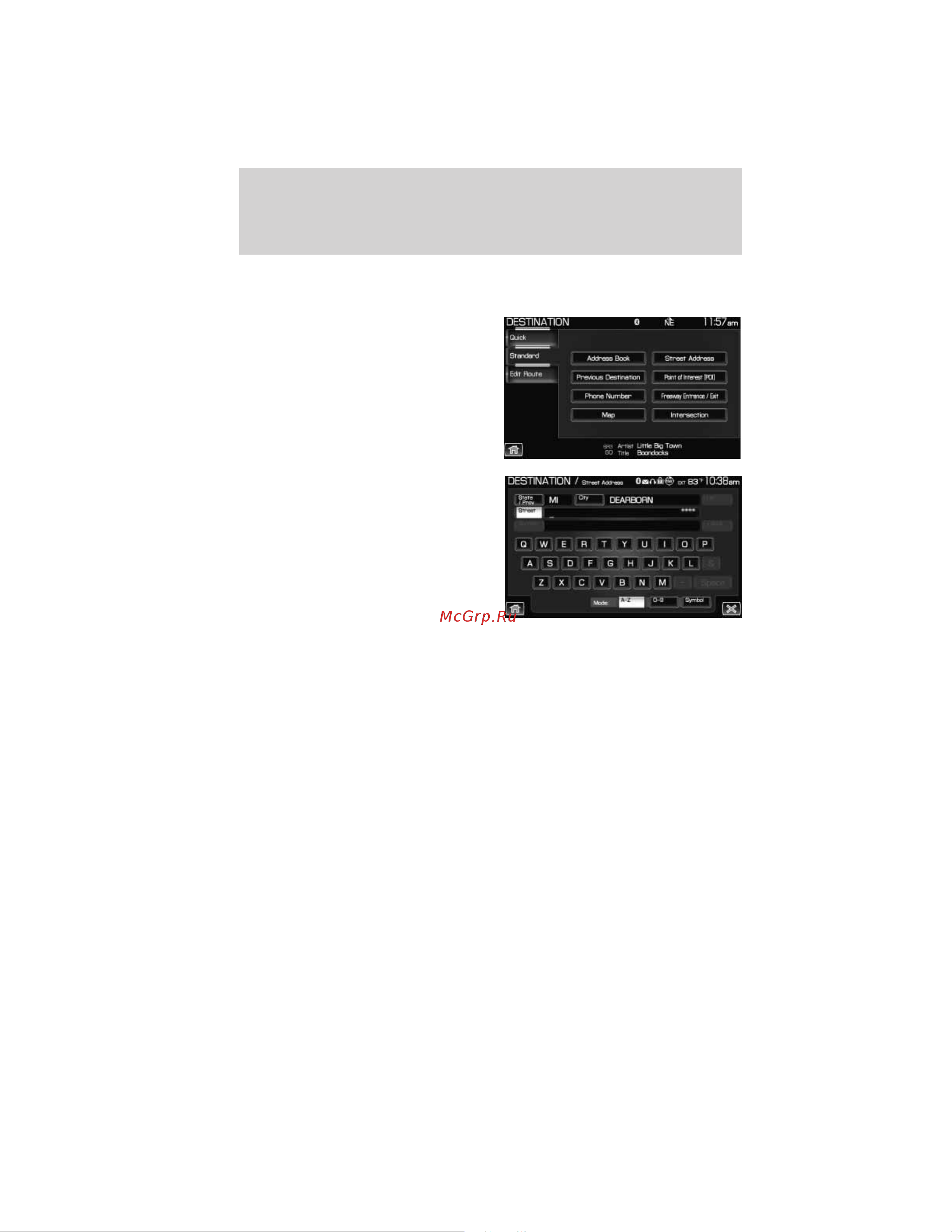 Lincoln MKT (2011) Navigation System [101/203] Setting a destination