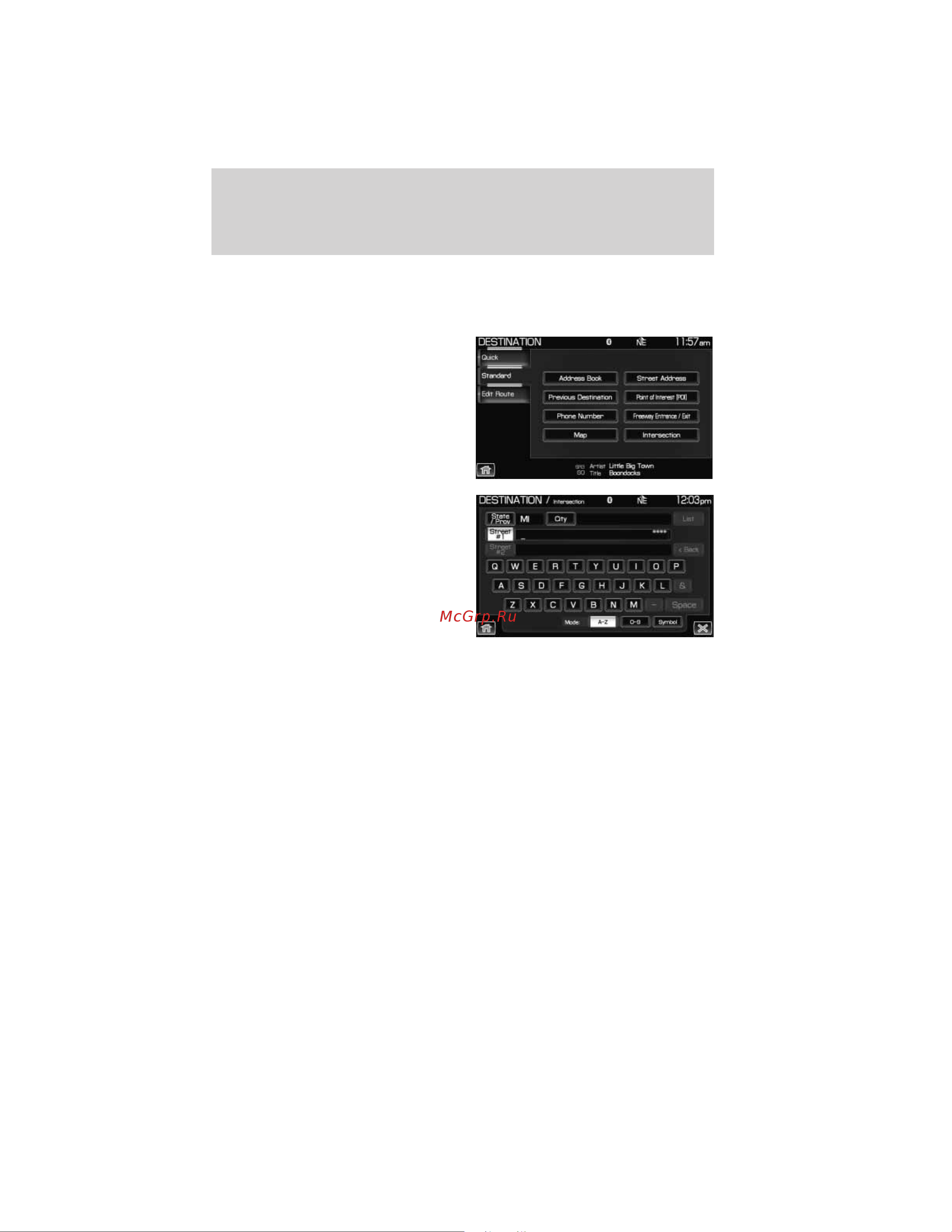 Lincoln MKT (2011) Navigation System [108/203] Setting a destination