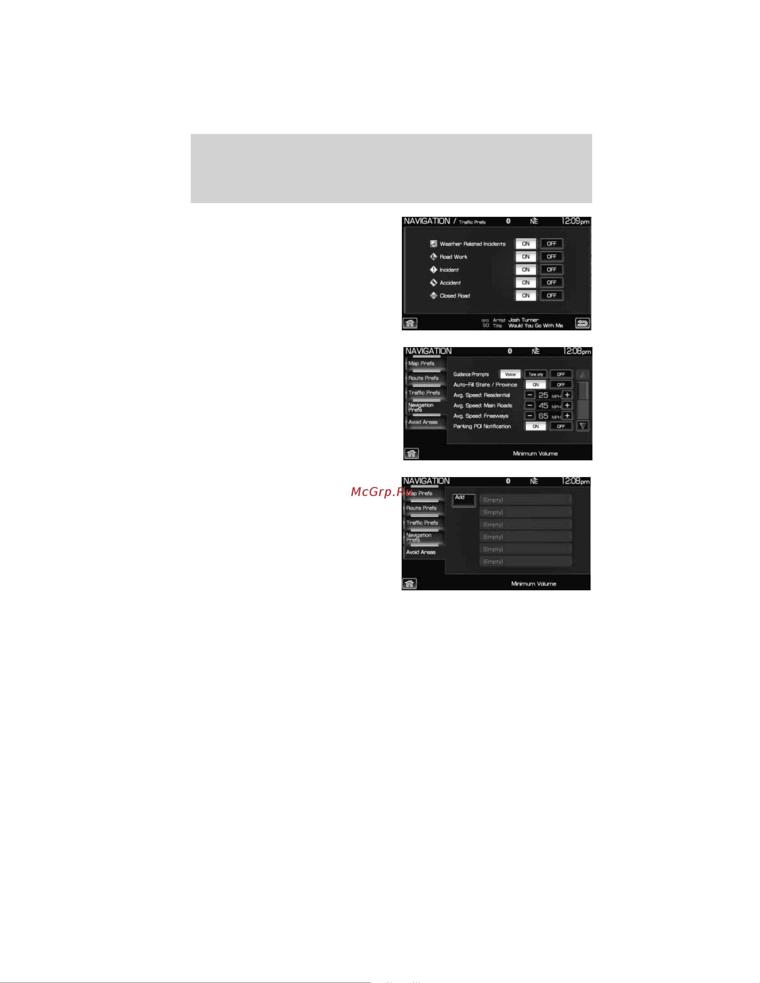 Lincoln MKT (2011) Navigation System [119/203] Navigation route preferences