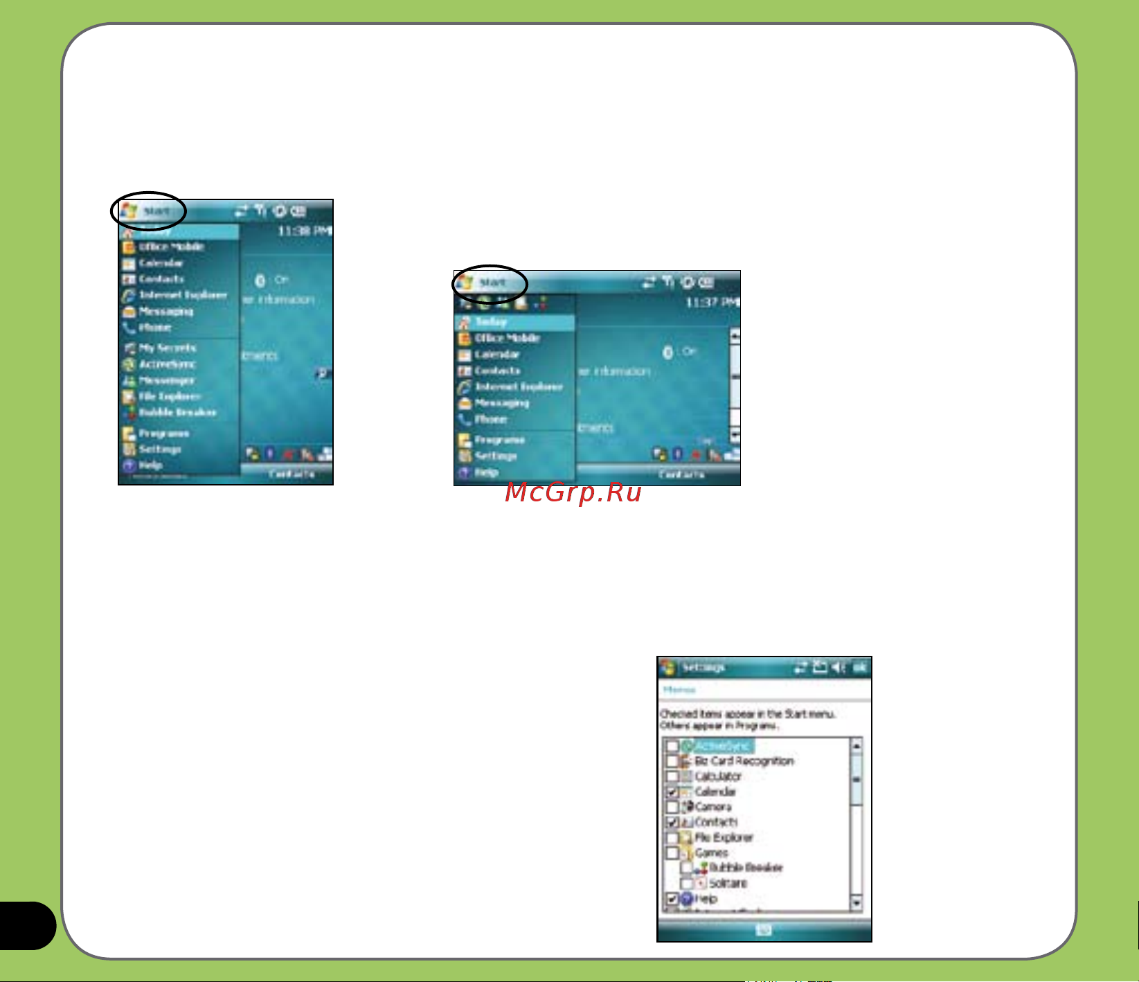 Asus P735 [26/150] Start menu